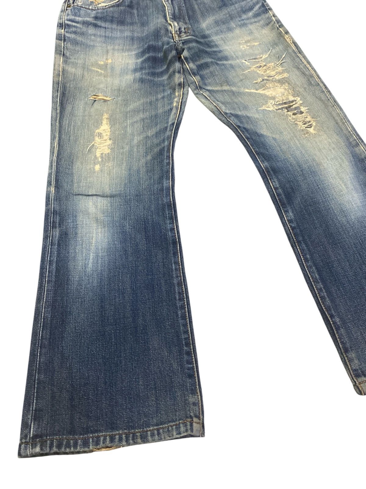 Vintage × Wrangler Wrangler Distressed Flared Denim Size US 31 - 6 Thumbnail