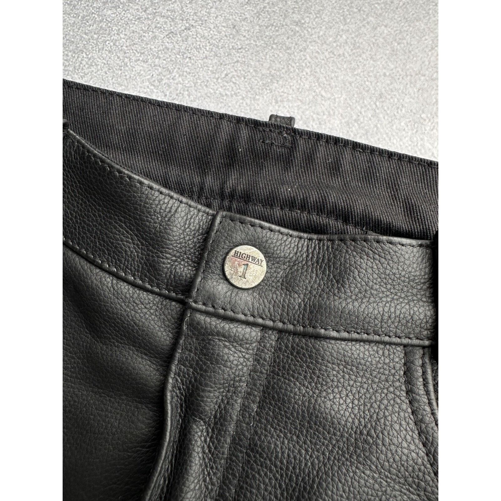 Vintage VTG HighWay 1 Black Leather Lace-Up Moto Genuine Leather Size US 30 / EU 46 - 10 Thumbnail