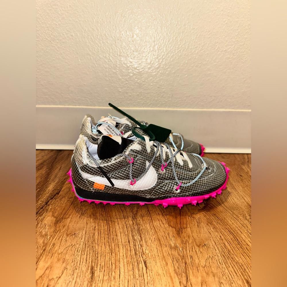 image of Nike Waffle Racer Off-White Black (Women's) Shoes (Size 6.5)