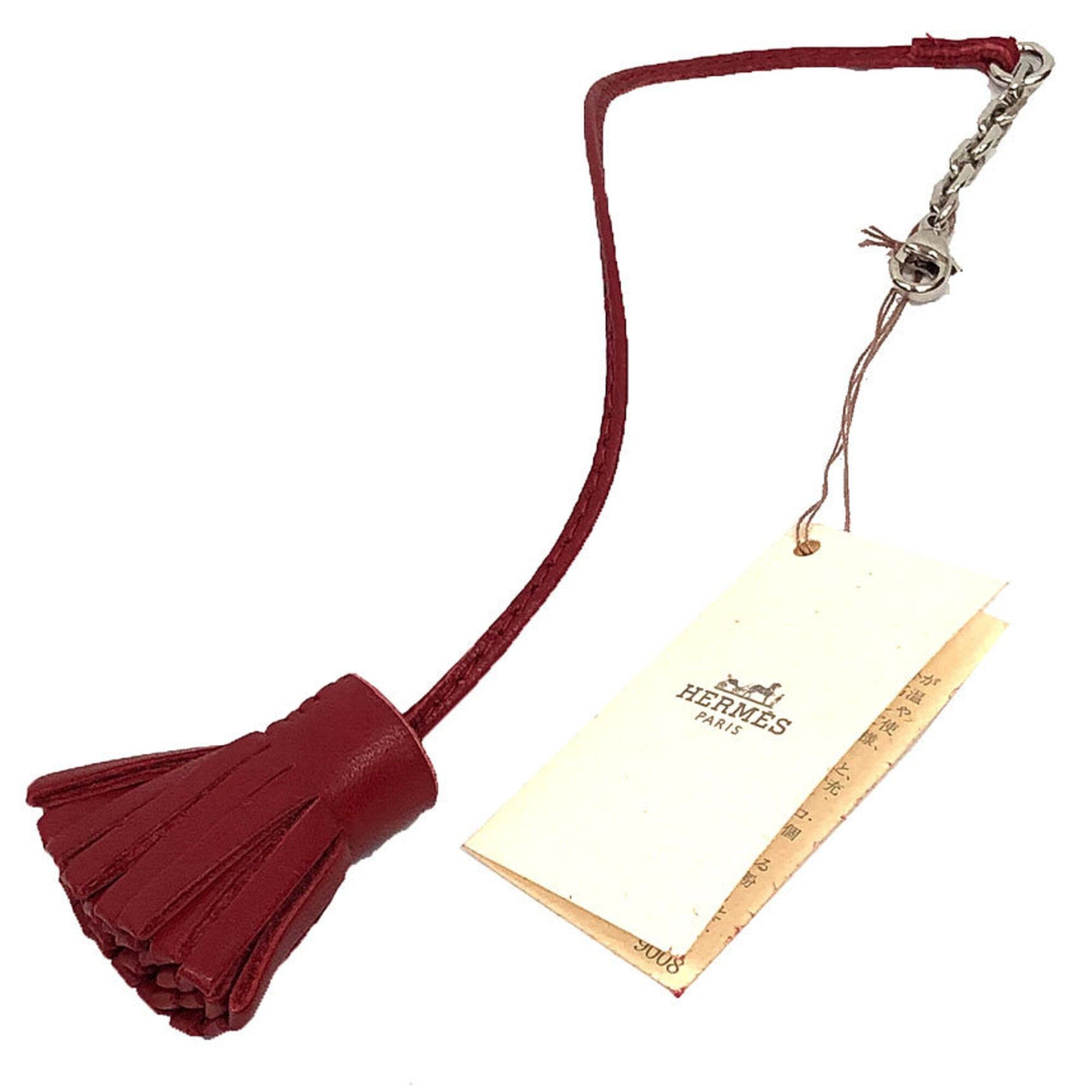 Hermes Hermes Carmen Cheetah Pompom 20 Agneau Milo Red Bookmark Size ONE SIZE - 1 Thumbnail