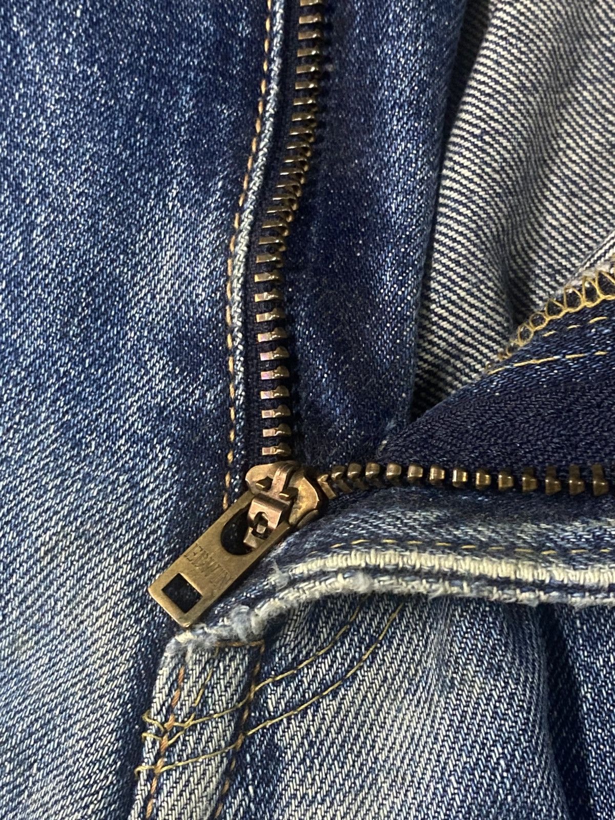 Edwin Vintage Edwin 505 Selvedge Distressed Dirty Denim Jeans Size US 32 / EU 48 - 20 Thumbnail
