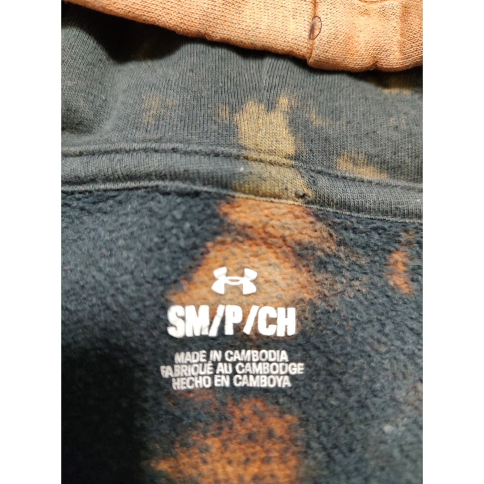 Under Armour VINTAGE Under Armour Tie Dye Acid Wash Hoodie Sweatshirt Black Mens Tag Small Size US S / EU 44-46 / 1 - 4 Thumbnail