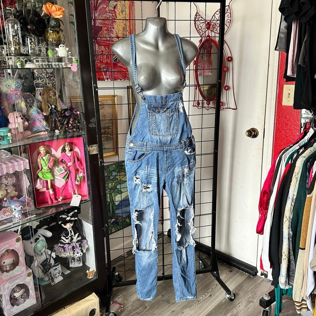 Other hot kiss blue jeans overalls ripped style Size 25" / US 0 / IT 36 - 1 Thumbnail