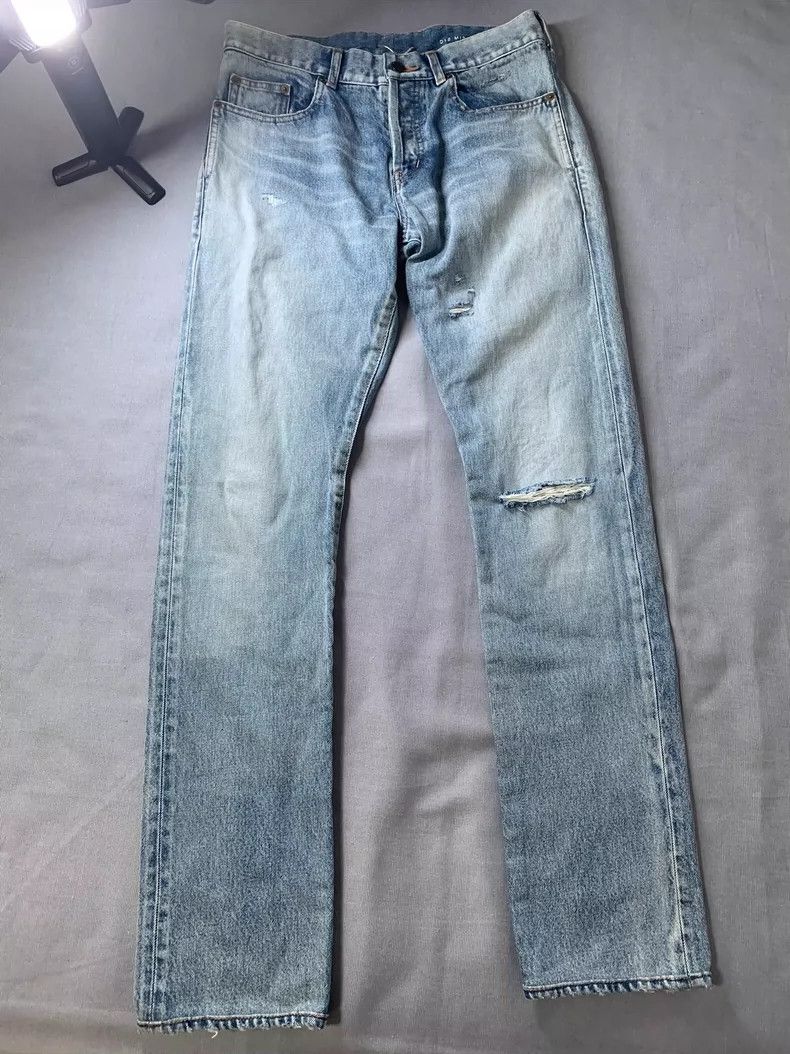 Saint Laurent Paris Saint Laurent Distressed Denim Jeans Size 31- DMC Size US 31 - 1 Thumbnail