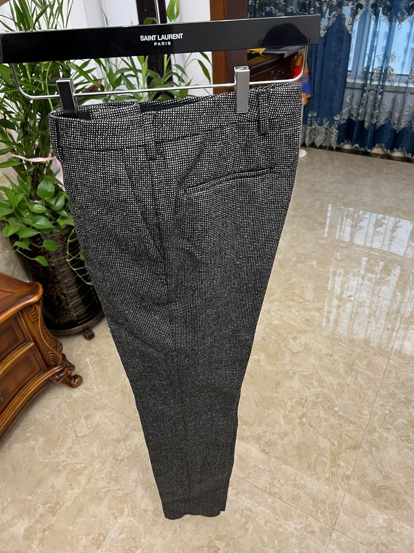 Saint Laurent Paris SLP Wool Thick Suit 46 Black/White Knit New Size 46R - 3 Thumbnail