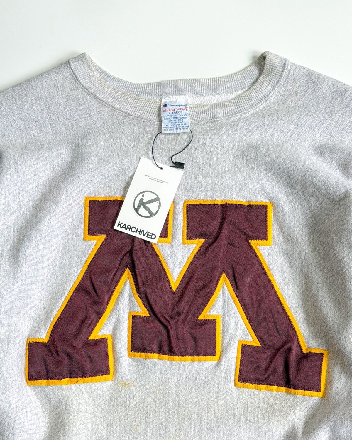 Champion 1990s CHAMPION REVERSE WEAVE UNIVERSITY of MINNESOTA Size US XL / EU 56 / 4 - 2 Thumbnail