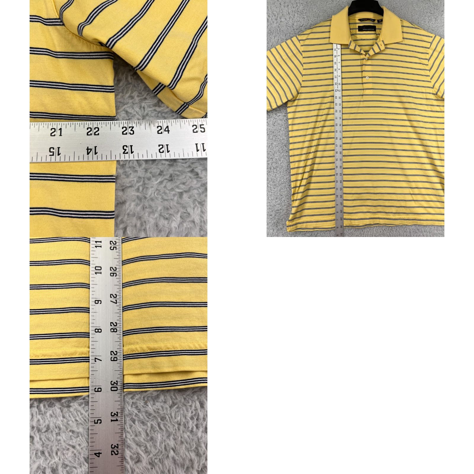 Vintage Greg Norman Polo Shirt Mens Large Yellow White Striped 100% Cotton Golf Golfer Shirt Polo Shirt Size US L / EU 52-54 / 3 - 9 Thumbnail