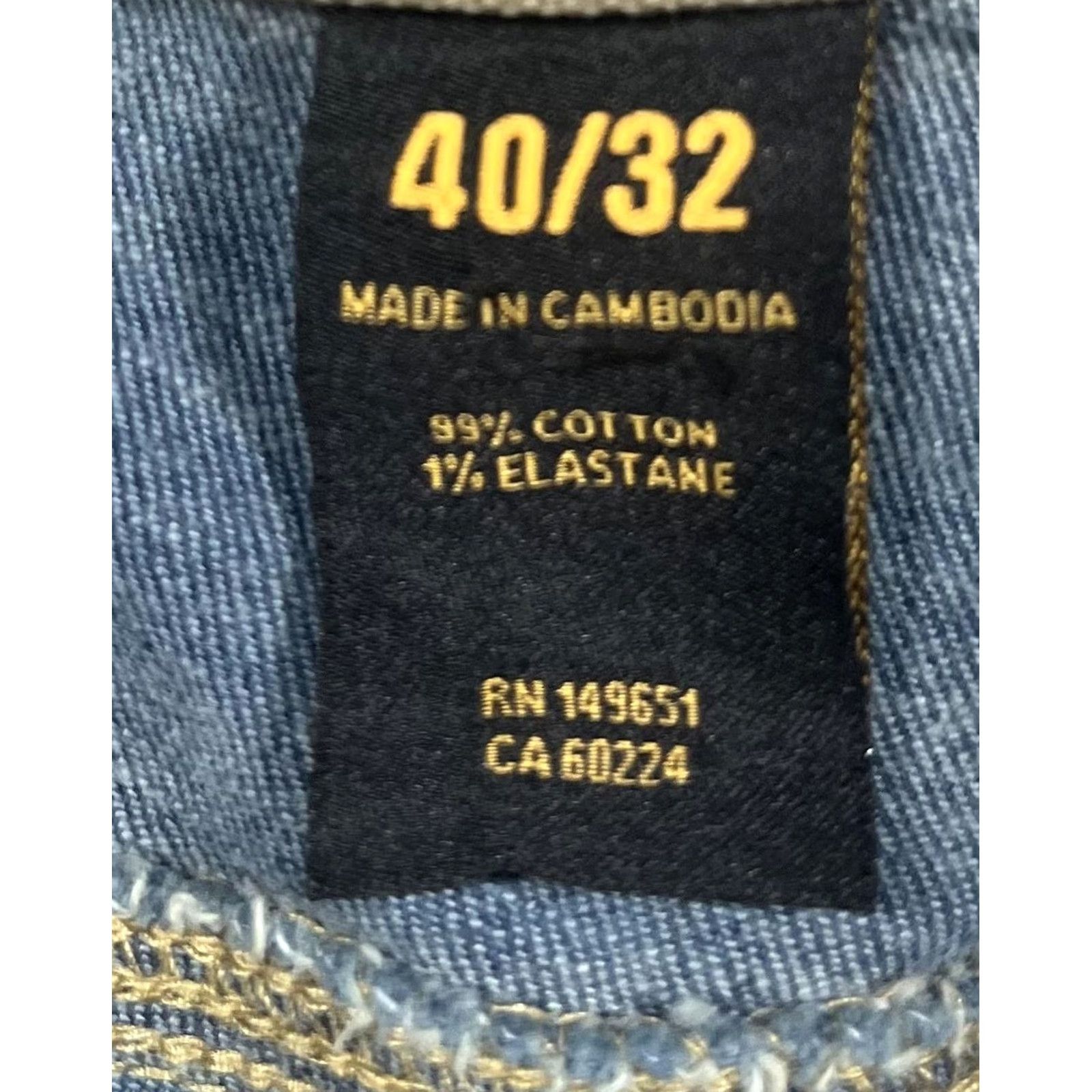 Caterpillar Caterpillar Jeans Mens 40x32 Blue Med Wash Denim Regular Straight Leg Stretch Size US 40 / EU 56 - 3 Thumbnail