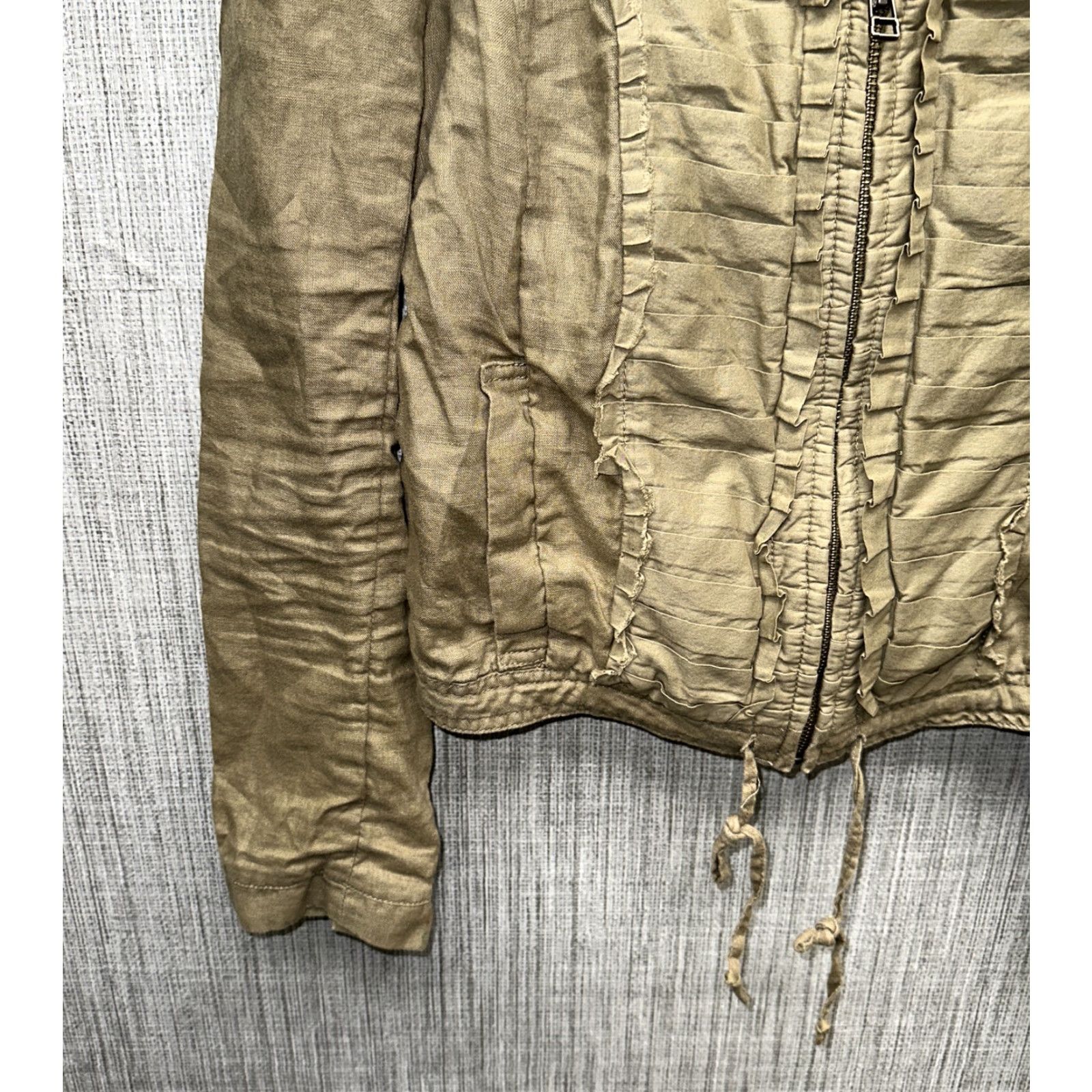 Vintage Hei Hei Womens Jacket Full Zip Casual Linen Beige 8 Regular Fall Winter Size 8 Mens? Size M / US 6-8 / IT 42-44 - 4 Thumbnail