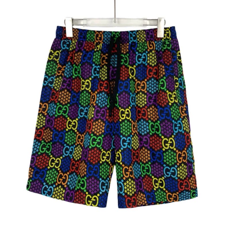 GucciColor logo printed full-printed drawstring casual shor