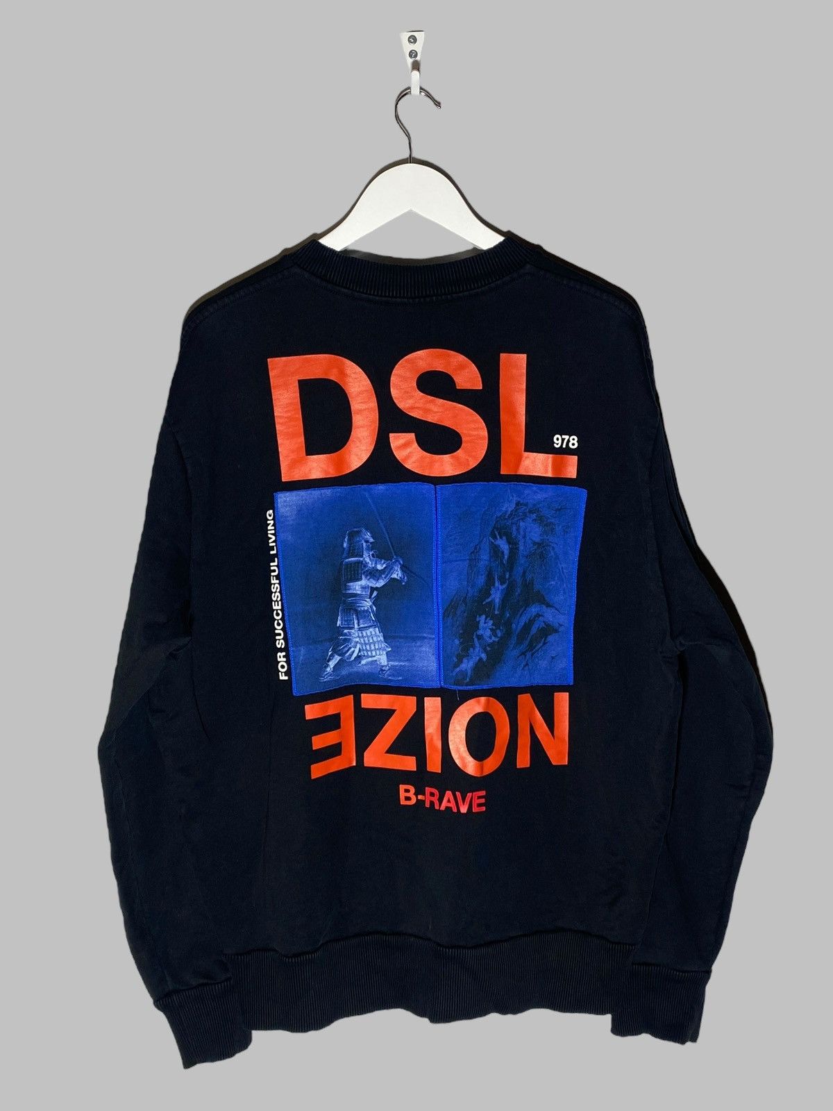 Diesel 🔥 DIESEL NOIZE RAVE SWEATSHIRT SAMURAI FUTURECORE VIBES Size US L / EU 52-54 / 3 - 1 Thumbnail