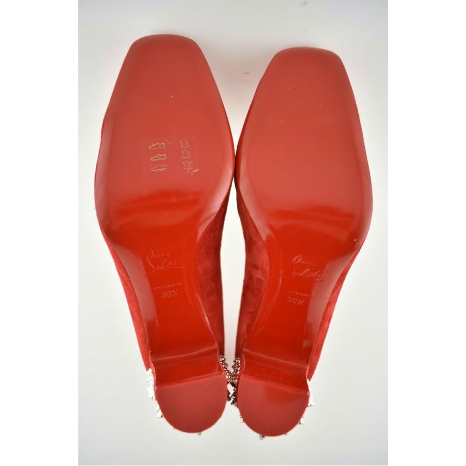 Christian Louboutin Christian Louboutin Donna Stud Spikes 85 Loubi Red Silver Size US 8.5 / IT 38.5 - 12 Thumbnail