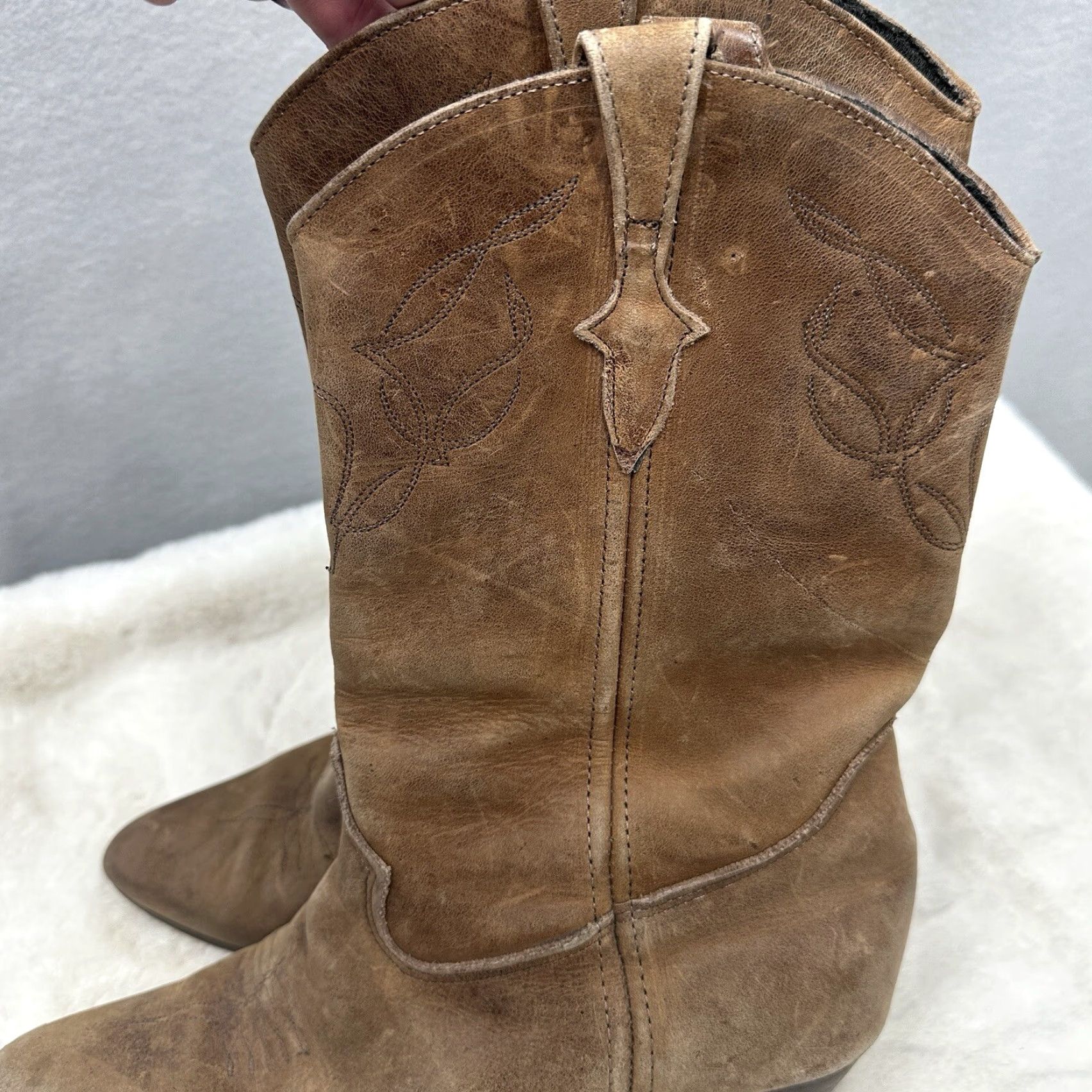 Vintage Laredo Boots Western Cowgirl Women’s Size 9 Boho Cottage Country Almond Toe Leather Chunky Heel Size US 9 / IT 39 - 5 Thumbnail