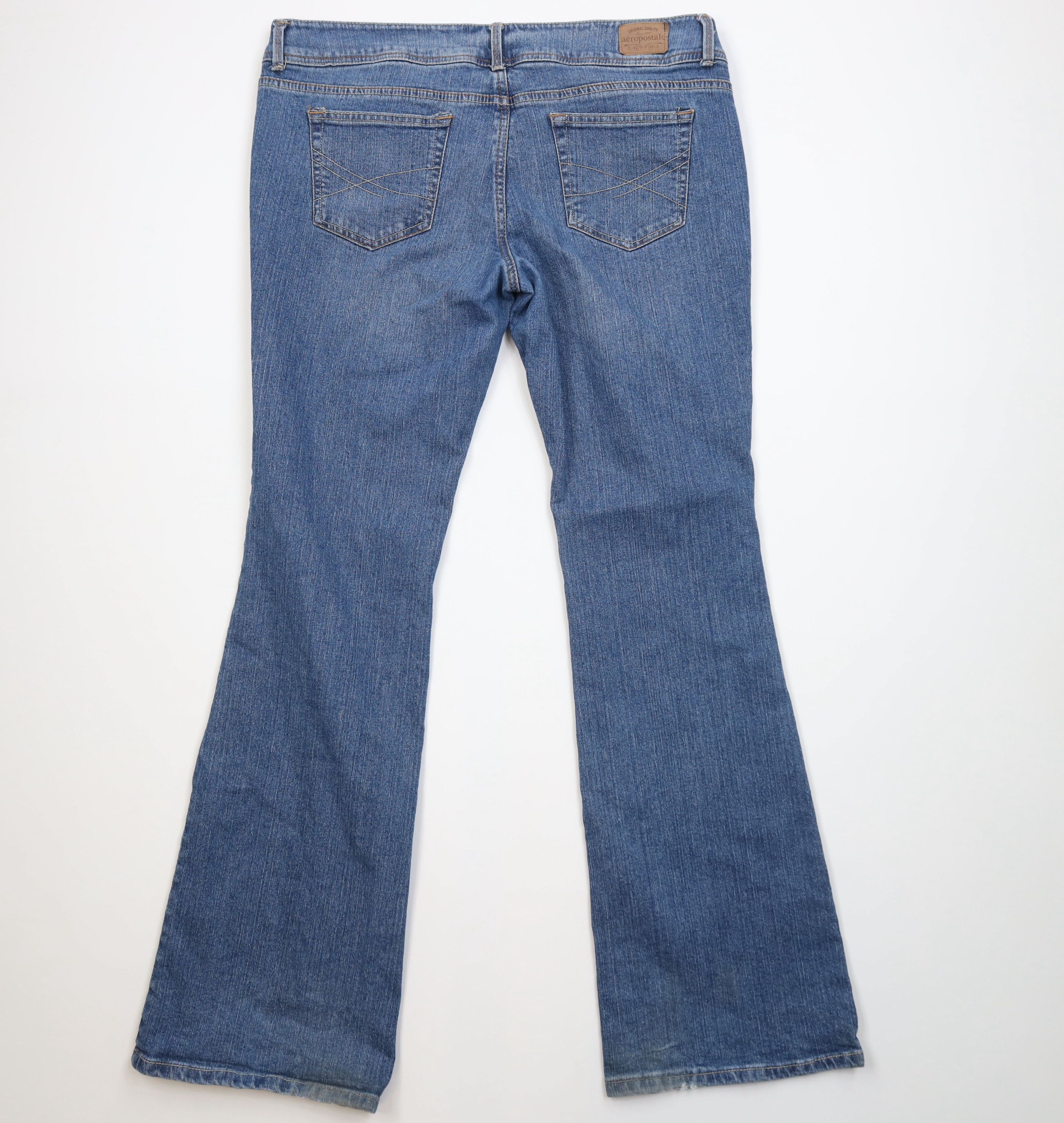 Aeropostale Vintage Y2K Aeropostale Faded Babydoll Flared Wide Leg Jeans Size 38" / US 16 / IT 52 - 9 Thumbnail
