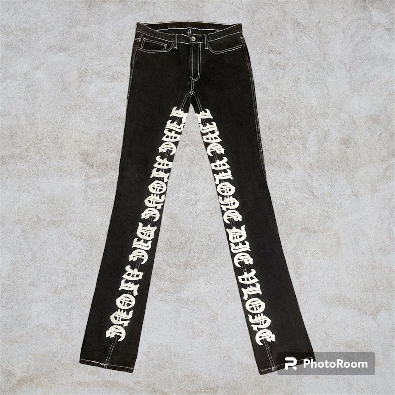 Image of Vlone Old English Denim in Black, Men's (Size 30)