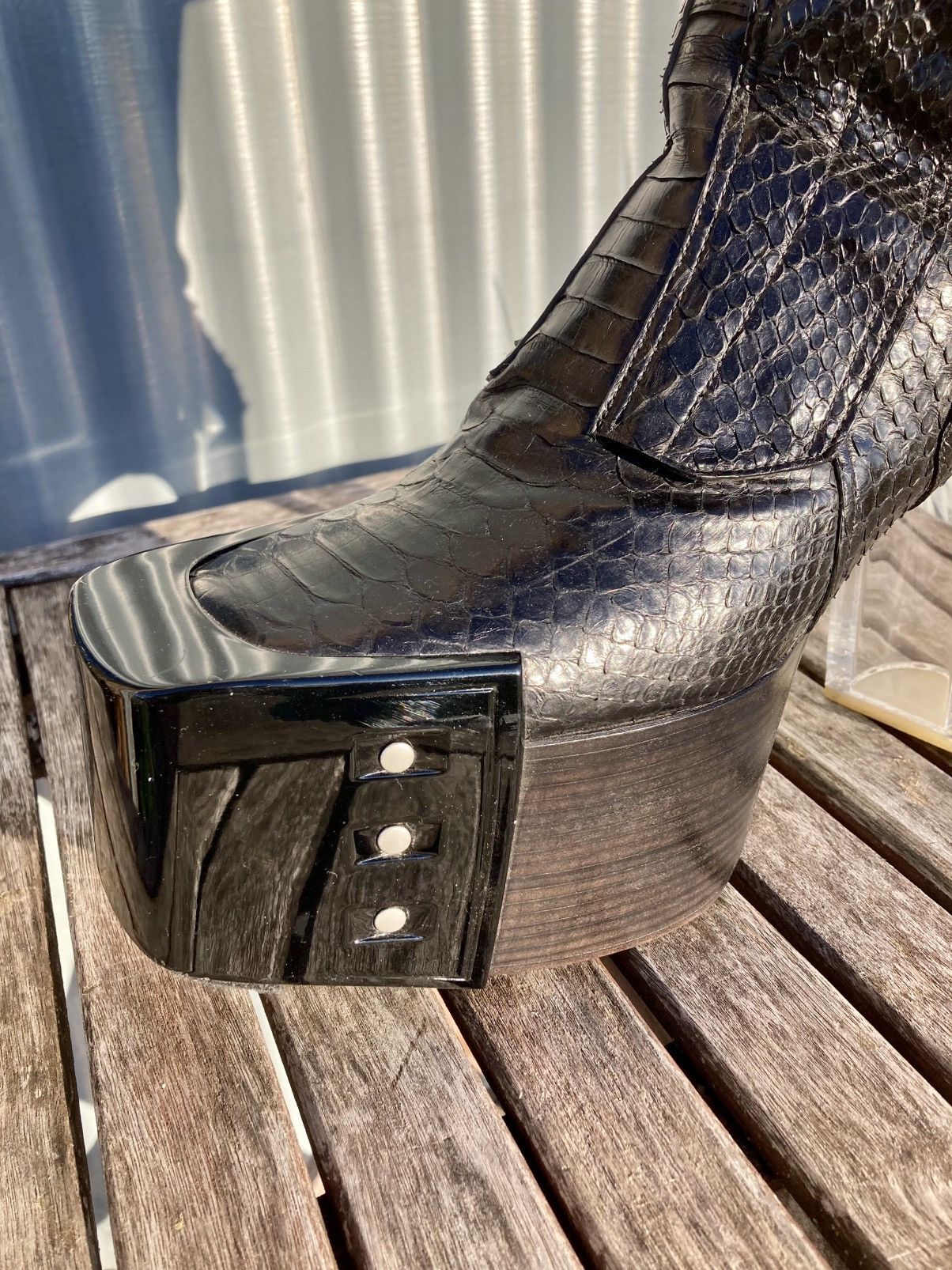 Rick Owens RICK OWENS Black Python Fogpocket Beveled Platform Size US 9 / EU 42 - 11 Thumbnail