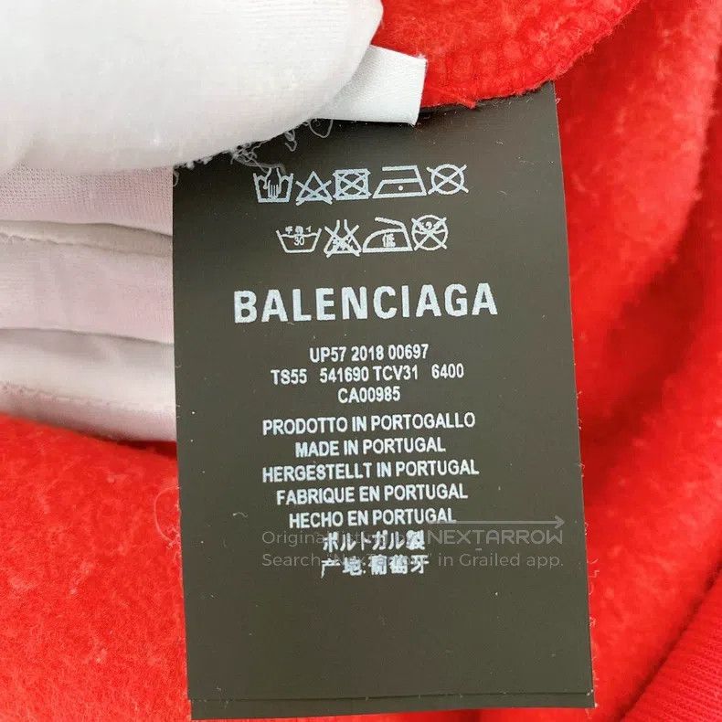 Balenciaga Balenciaga Red Lettering Logo Hooded Sweatshirt Size US M / EU 48-50 / 2 - 7 Thumbnail
