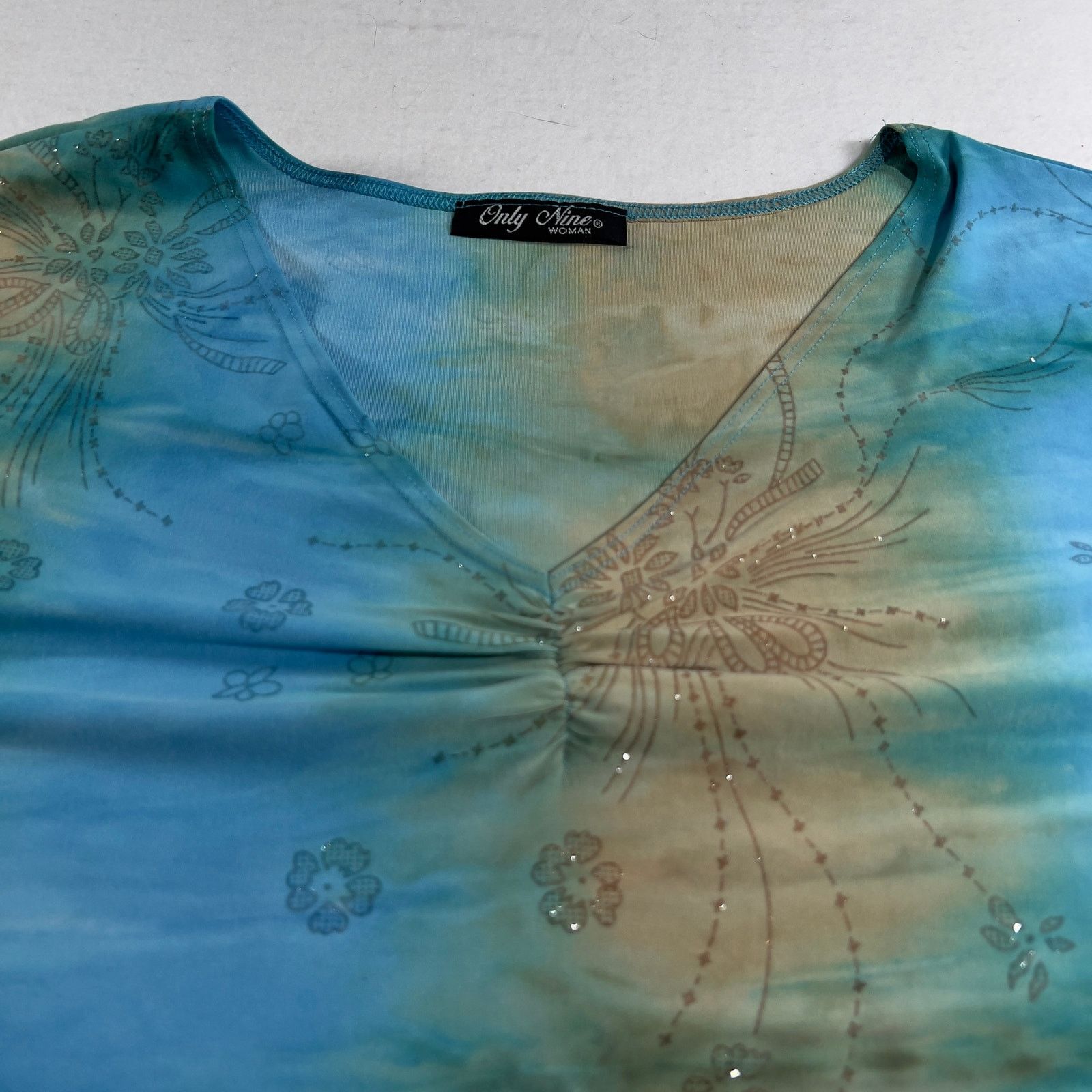 Other Only Nine Woman Top Metallic Thread Sparkle Floral Tye Dye Size L / US 10 / IT 46 - 4 Thumbnail