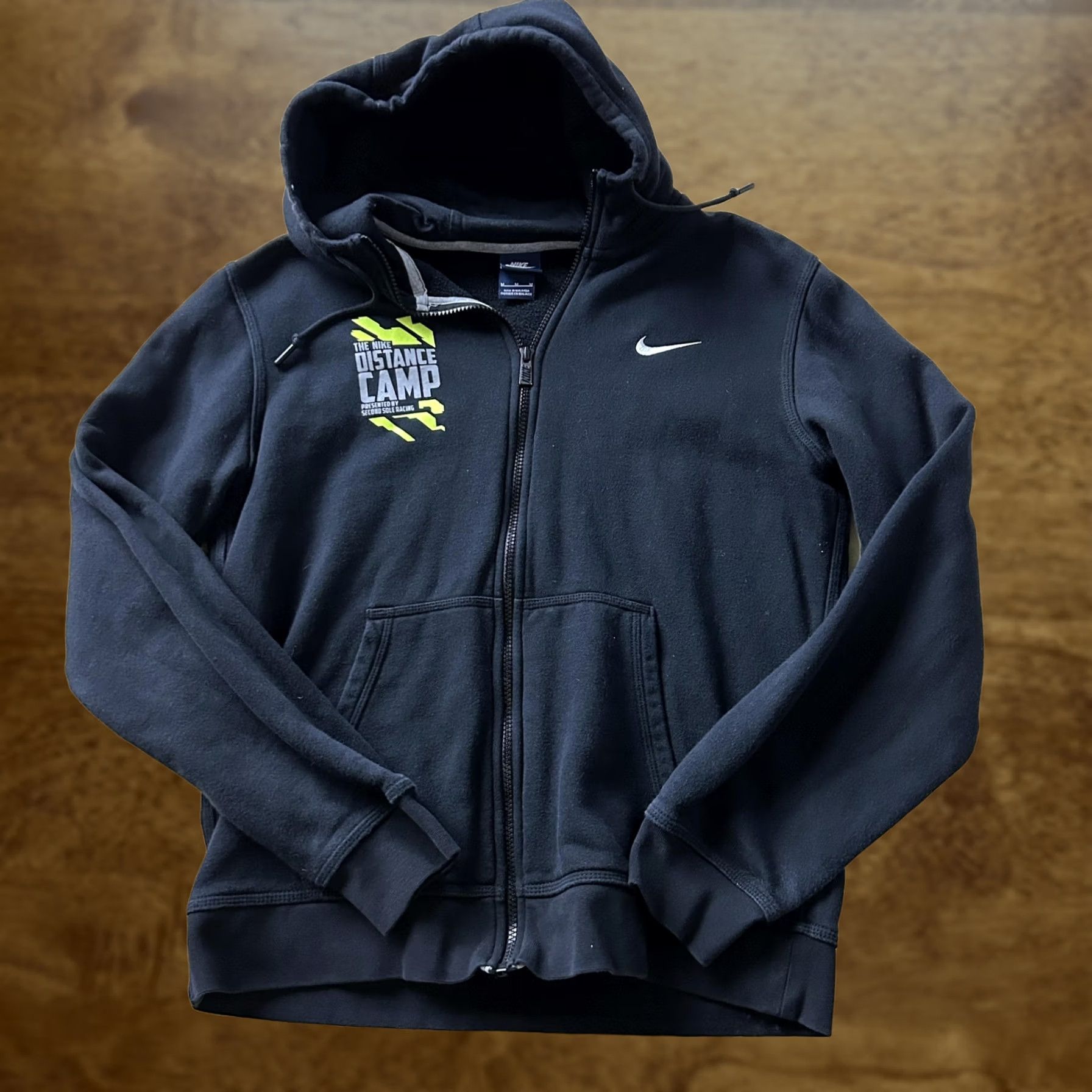 Nike Nike Hoodie Mens Medium Black Fleece Full Zip Distance Camp Racing Sweatshirt Size US M / EU 48-50 / 2 - 1 Thumbnail