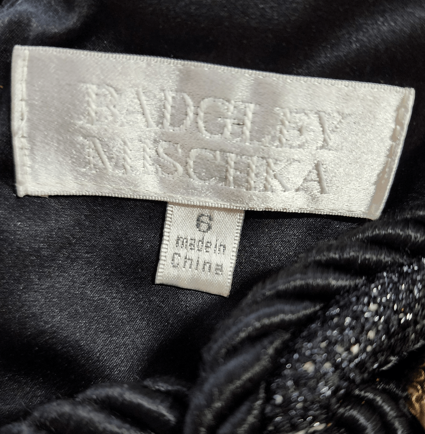 Badgley Mischka Badgley Mischka Black Silk Dress – Size 6 – Lace & Beaded – Size M / US 6-8 / IT 42-44 - 2 Thumbnail