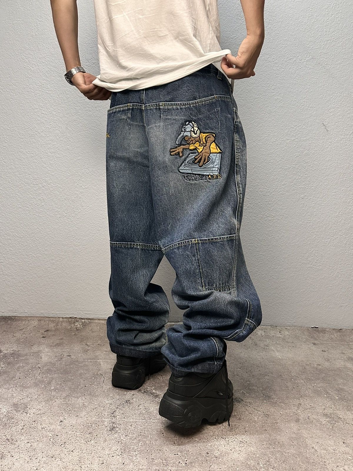 JNCO Vintage Baggy JNCO BONTAGE Ed Hardy style Y2K USA Sk8 Denim Size US 38 / EU 54 - 1 Thumbnail