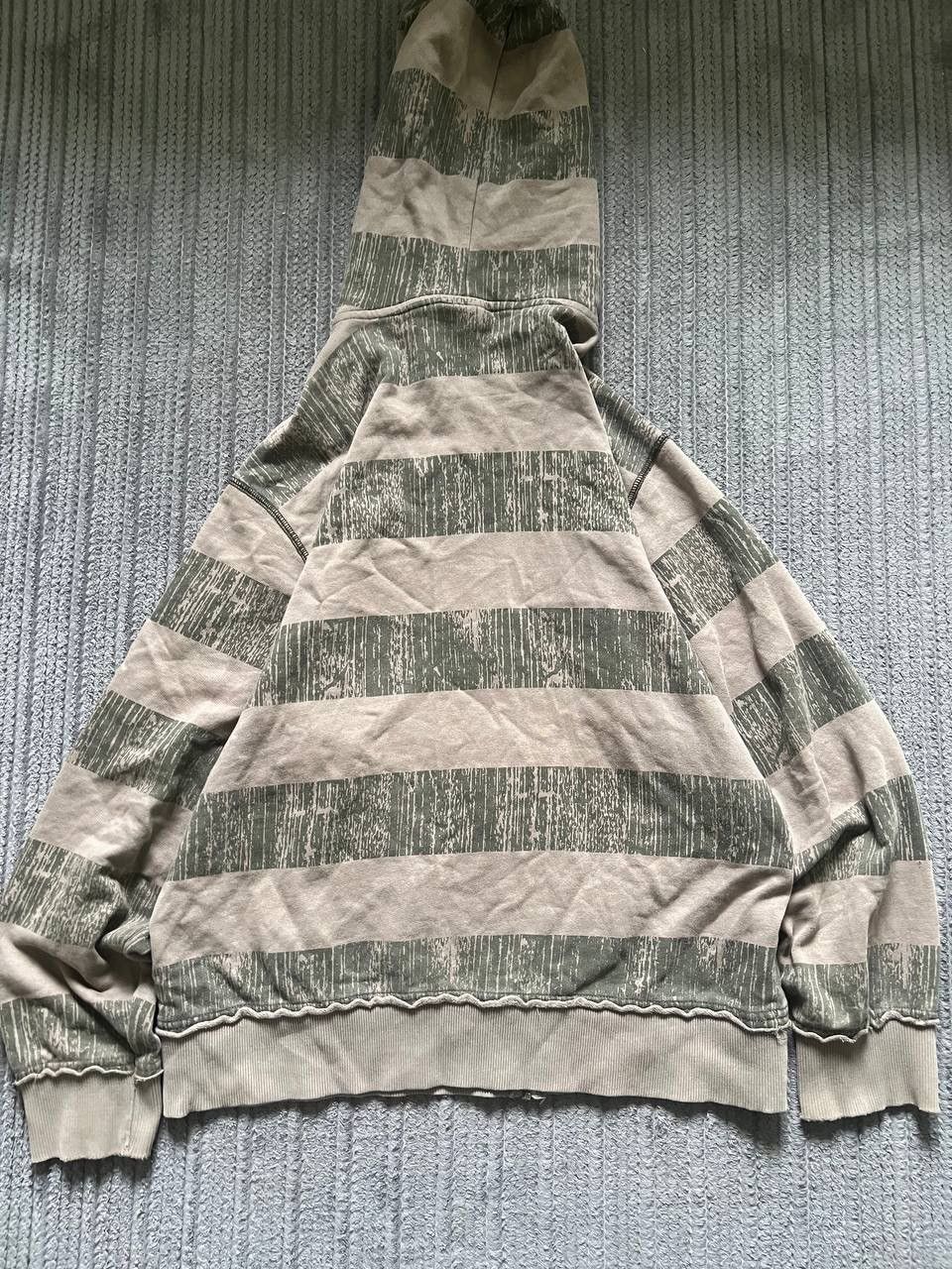 Japanese Brand × Vintage Vintage Y2K Active Stripe Patchwork Faded Baggy Opium Hoodie Size US L / EU 52-54 / 3 - 15 Thumbnail