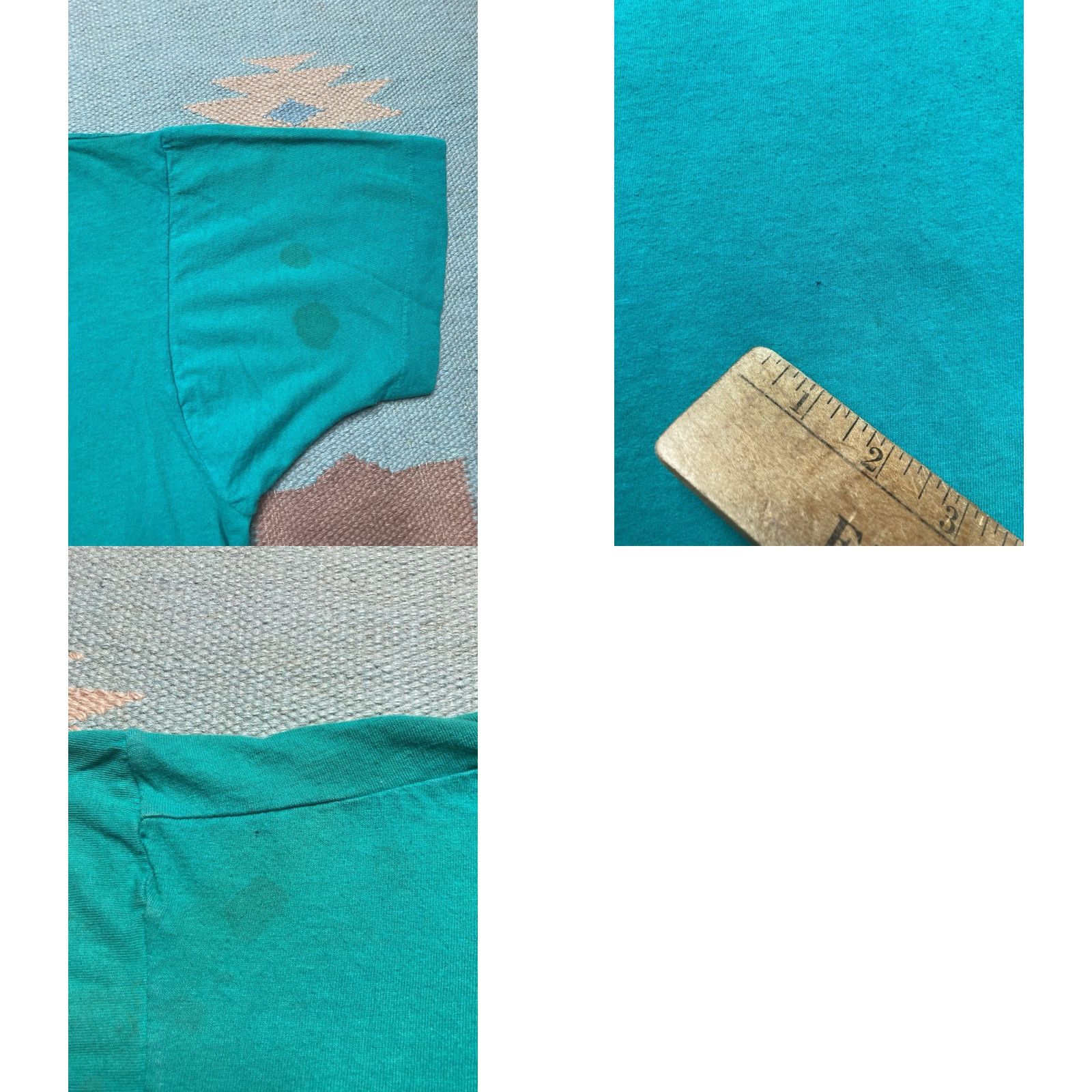 Fruit Of The Loom VINTAGE Fruit of the Loom T-Shirt Pocket Turquoise 80s Large Men Size US L / EU 52-54 / 3 - 10 Thumbnail