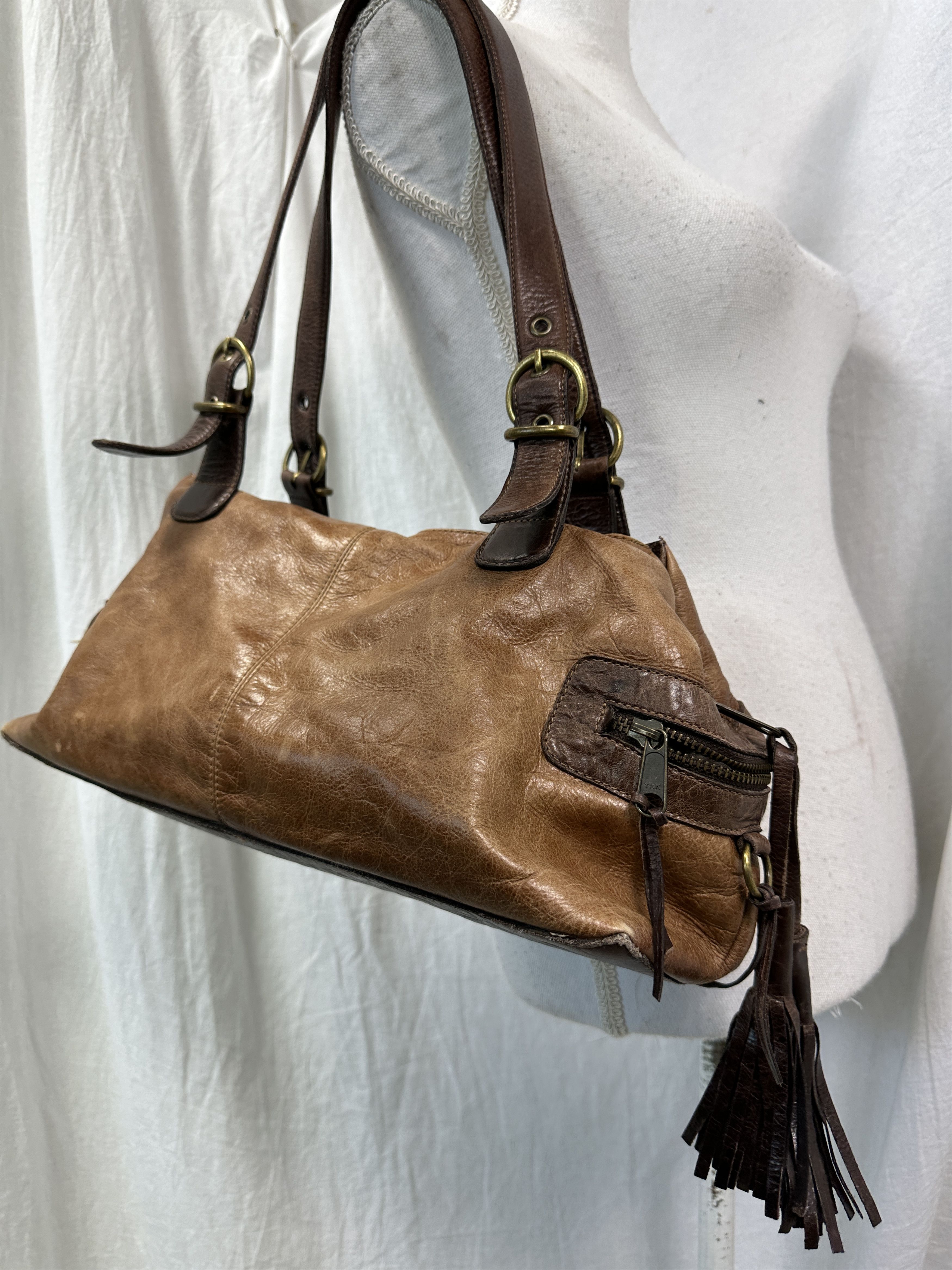 Vintage Vintage Leather Biker Fringles Bag Y2K Size ONE SIZE - 1 Thumbnail