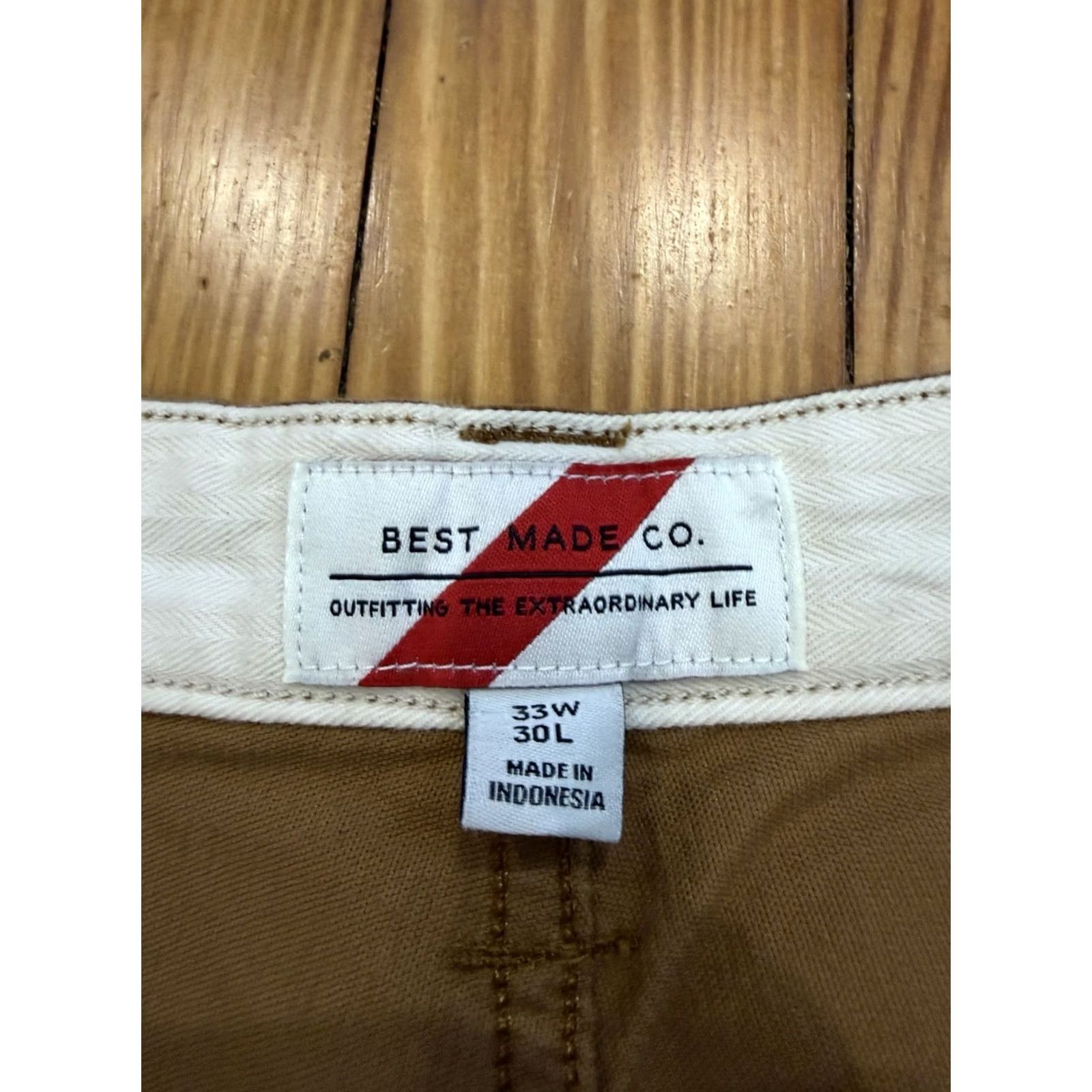 Vintage Best Made Co. Corduroy Pants Mens 33x30 Brown Straight Leg Chino Preppy Size US 33 - 3 Thumbnail
