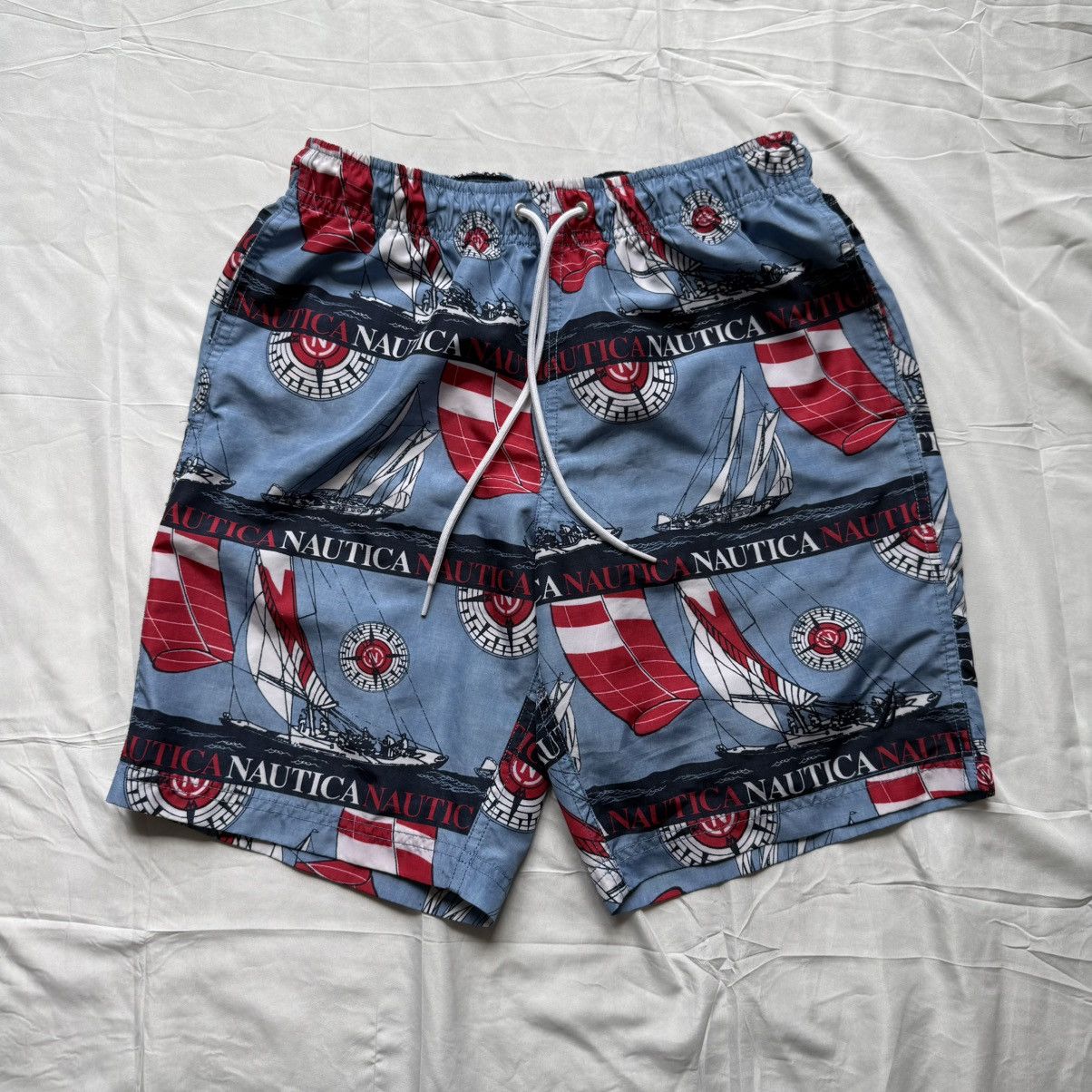 Nautica Nautica Swim Trunks Sailing Print Red Blue – Size XS Size US 28 / EU 44 - 2 Thumbnail