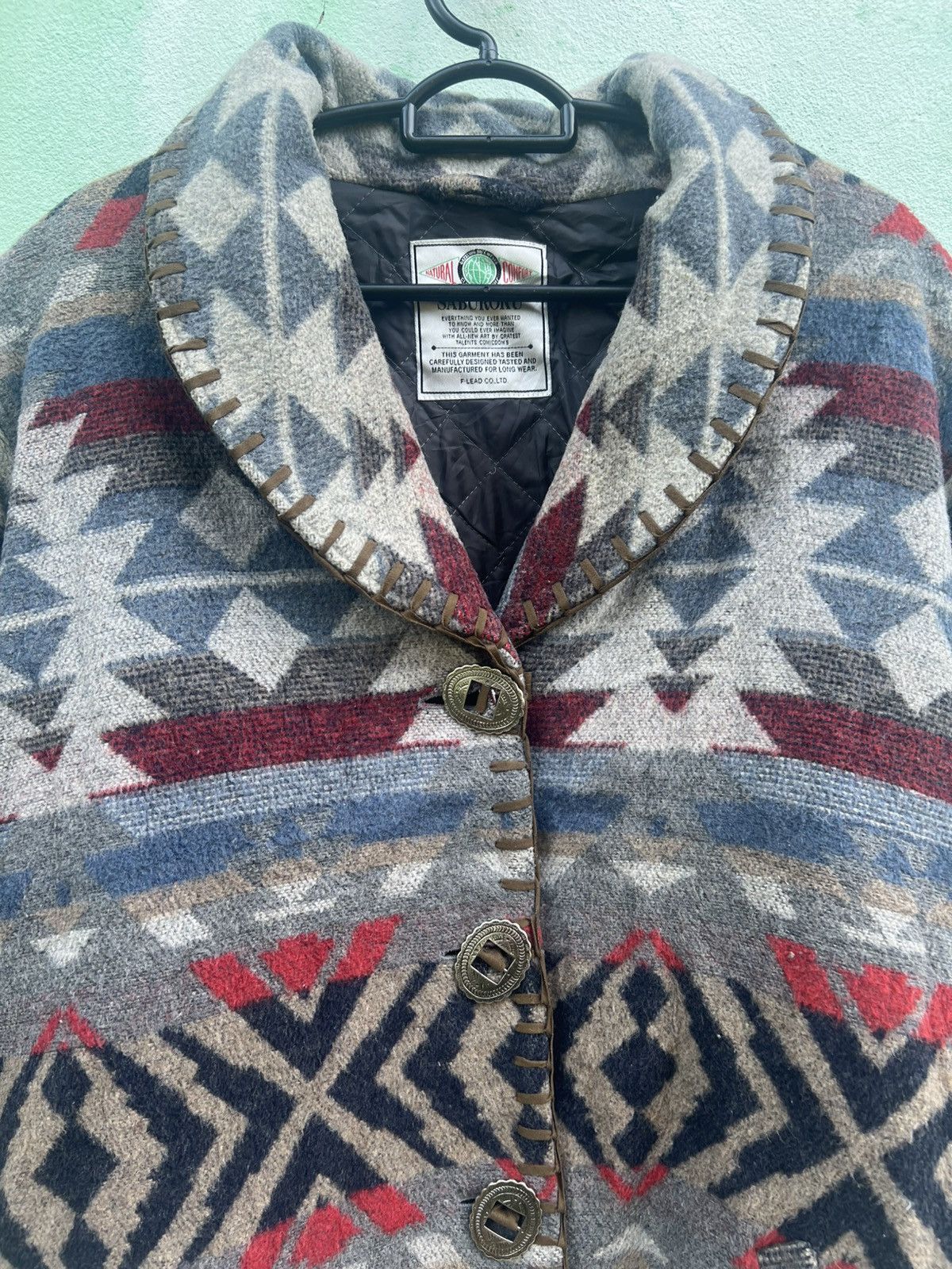 Japanese Brand SABUROKU Japan Aztec Southwestern Wool Blanket Jacket Native Size US M / EU 48-50 / 2 - 8 Thumbnail