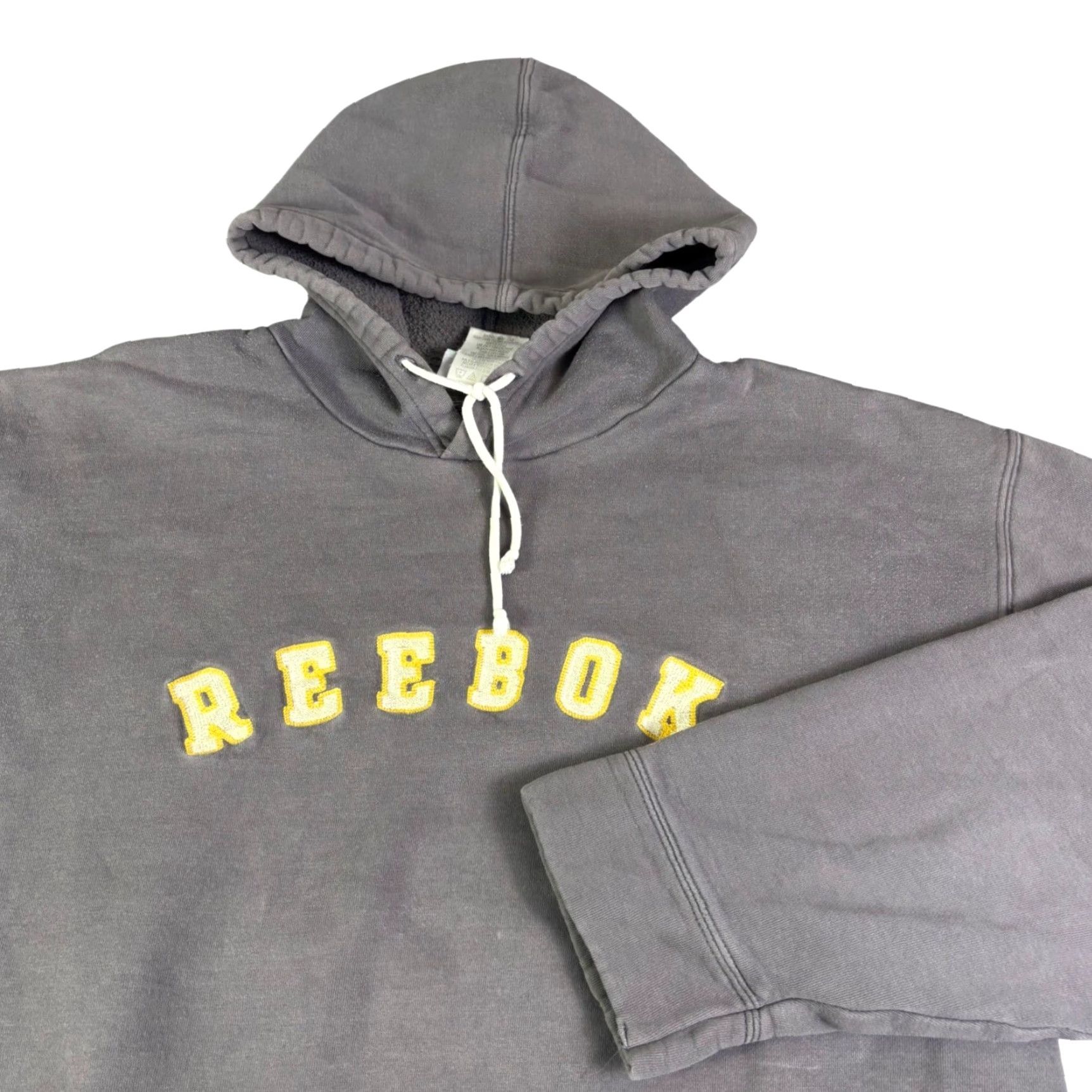 Reebok Reebok Hoodie Mens L Gray Yellow Spellout Logo Pullover Sweatshirt Vintage Size US L / EU 52-54 / 3 - 2 Thumbnail