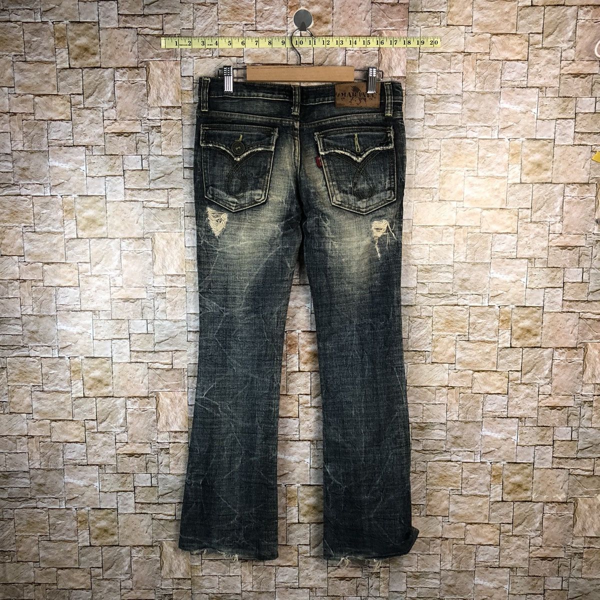 Japanese Brand Maraxia Black Distressed Denim Pants #A1015 Size 27" / US 4 / IT 40 - 15 Thumbnail
