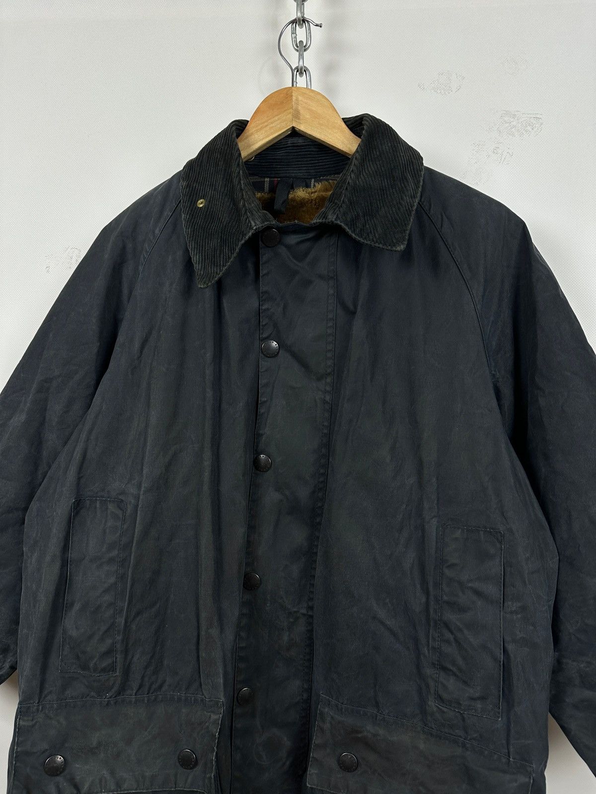Barbour Vintage Barbour Beaufort Navy Waxed Jacket/Warm Pile Lining Size US L / EU 52-54 / 3 - 5 Thumbnail
