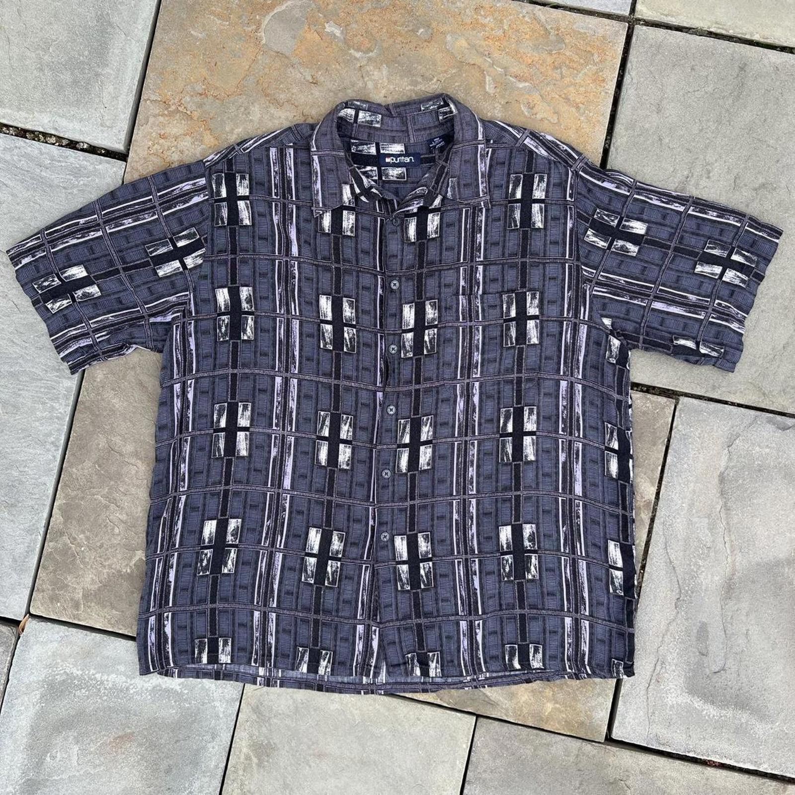 Puritan × Vintage Vintage 90s Pattern Club Shirt Size US L / EU 52-54 / 3 - 1 Thumbnail