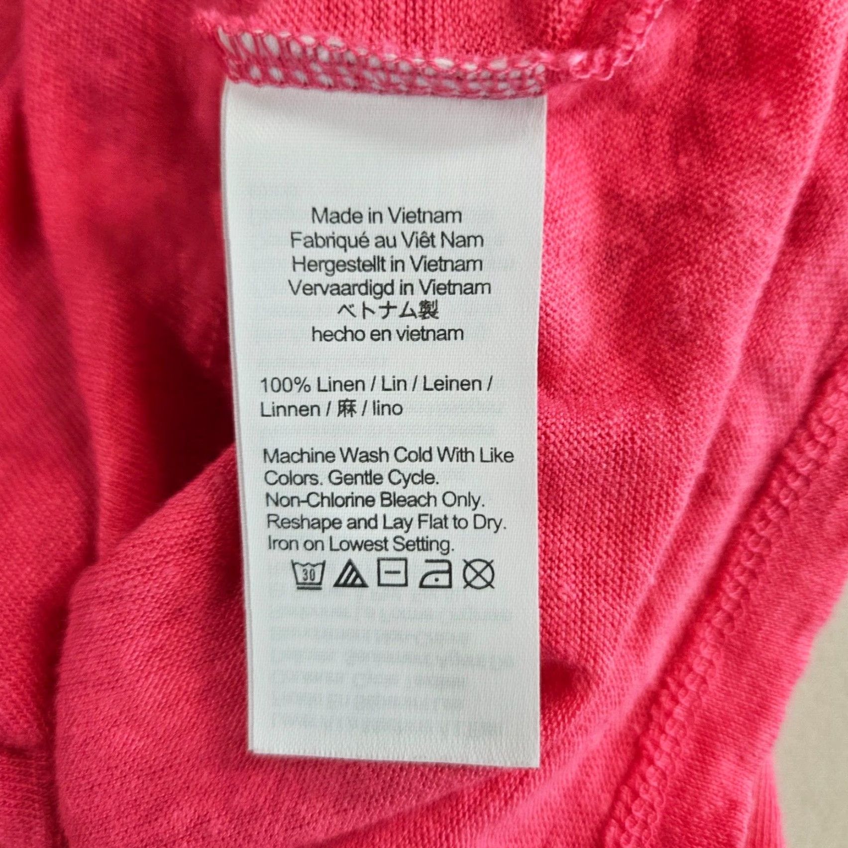 J.Crew J.CREW Womens Linen Tee S Solid Pink Short Sleeve V-Neck Shirt Size 28" / US 6 / IT 42 - 4 Thumbnail