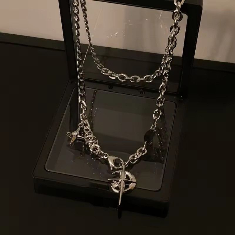 VIBE Star Cross Chain, Skeleton Cross, Abstract Star Ring Size ONE SIZE - 5 Thumbnail