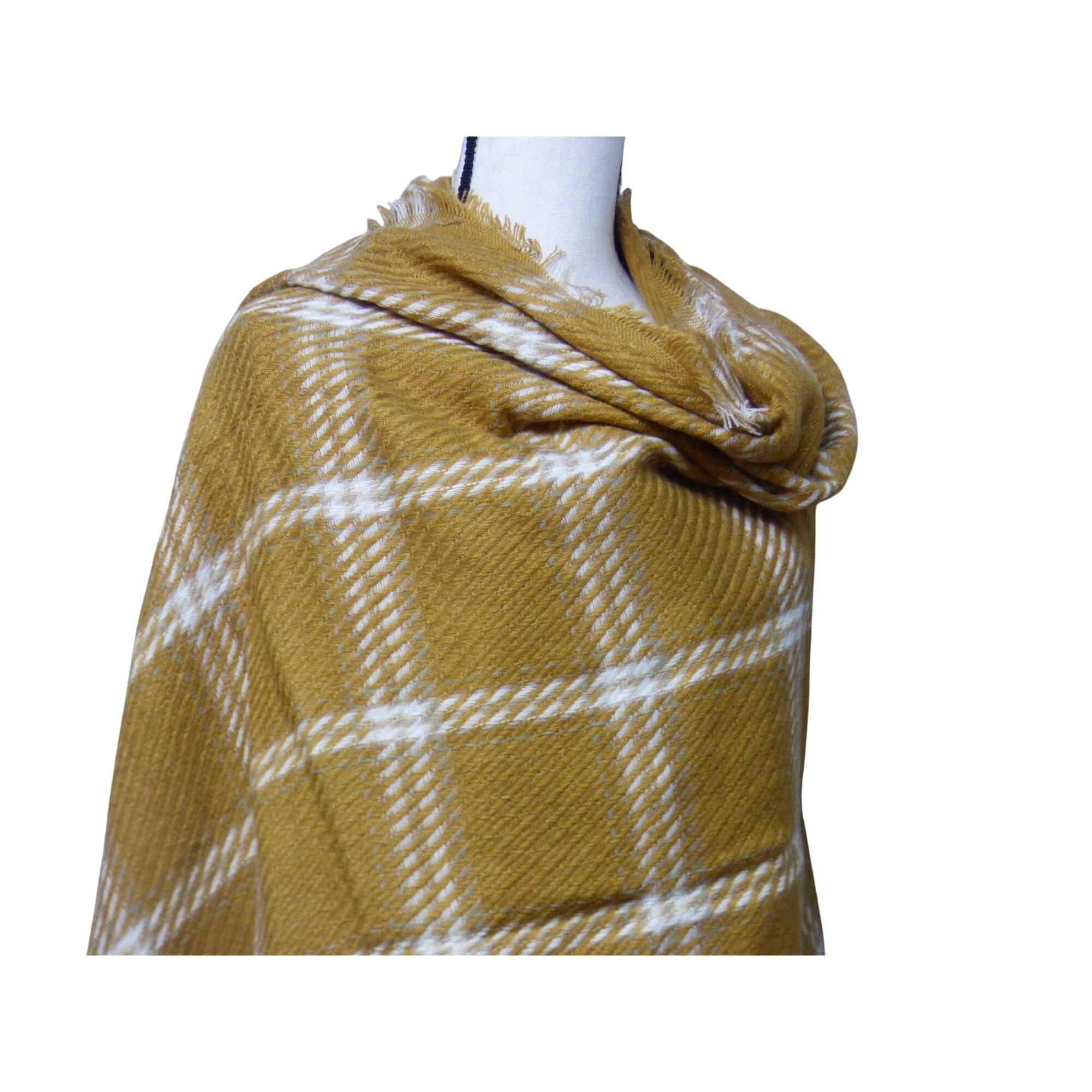 Other Cejon Heritage Plaid Blanket Scarf, 20”x76”, Camel Size ONE SIZE - 10 Thumbnail