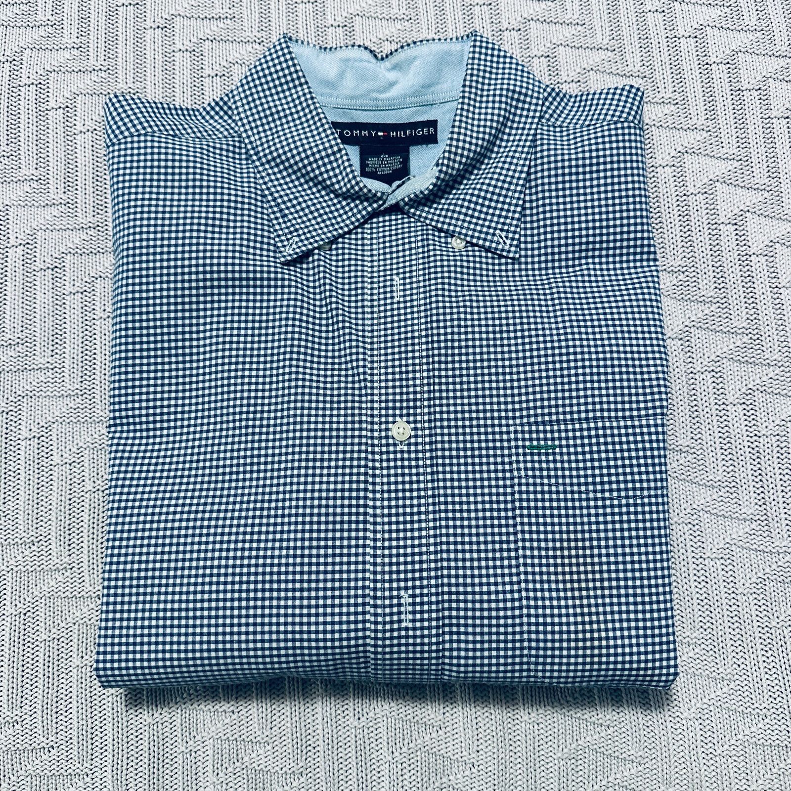 Tommy Hilfiger Tommy Hilfiger blue gingham short sleeve button down Size US L / EU 52-54 / 3 - 1 Thumbnail