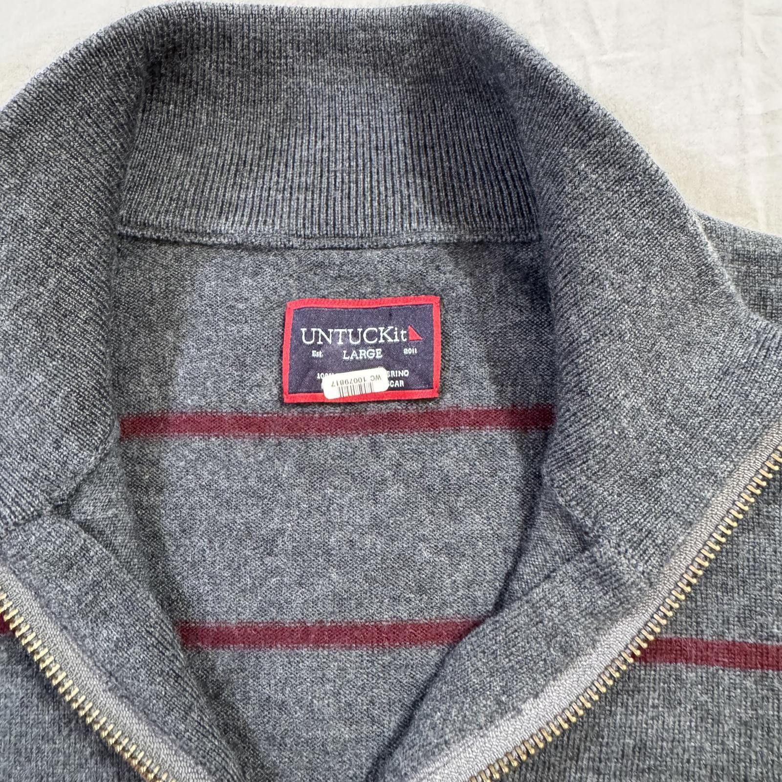 UNTUCKit UNTUCKit Sweater Men's Large Belguardo Stripe Merino Wool Size US L / EU 52-54 / 3 - 4 Thumbnail