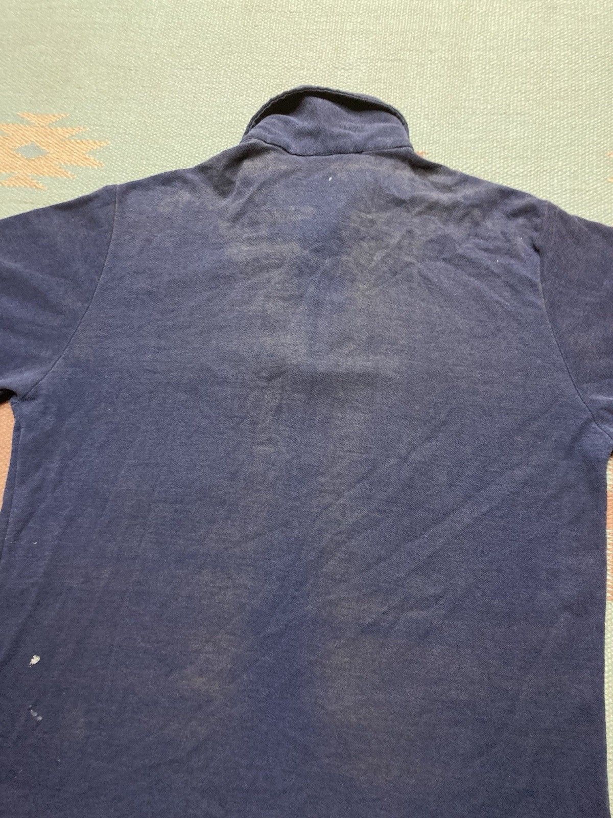 Vintage Vtg 70s polo shirt navy blue faded paint stained worn medium Size US M / EU 48-50 / 2 - 10 Thumbnail
