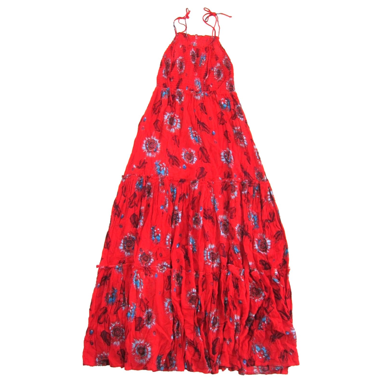 Free People Free People Intimately Rayon Red Floral Maxi Dress XS Size XS / US 0-2 / IT 36-38 - 2 Thumbnail