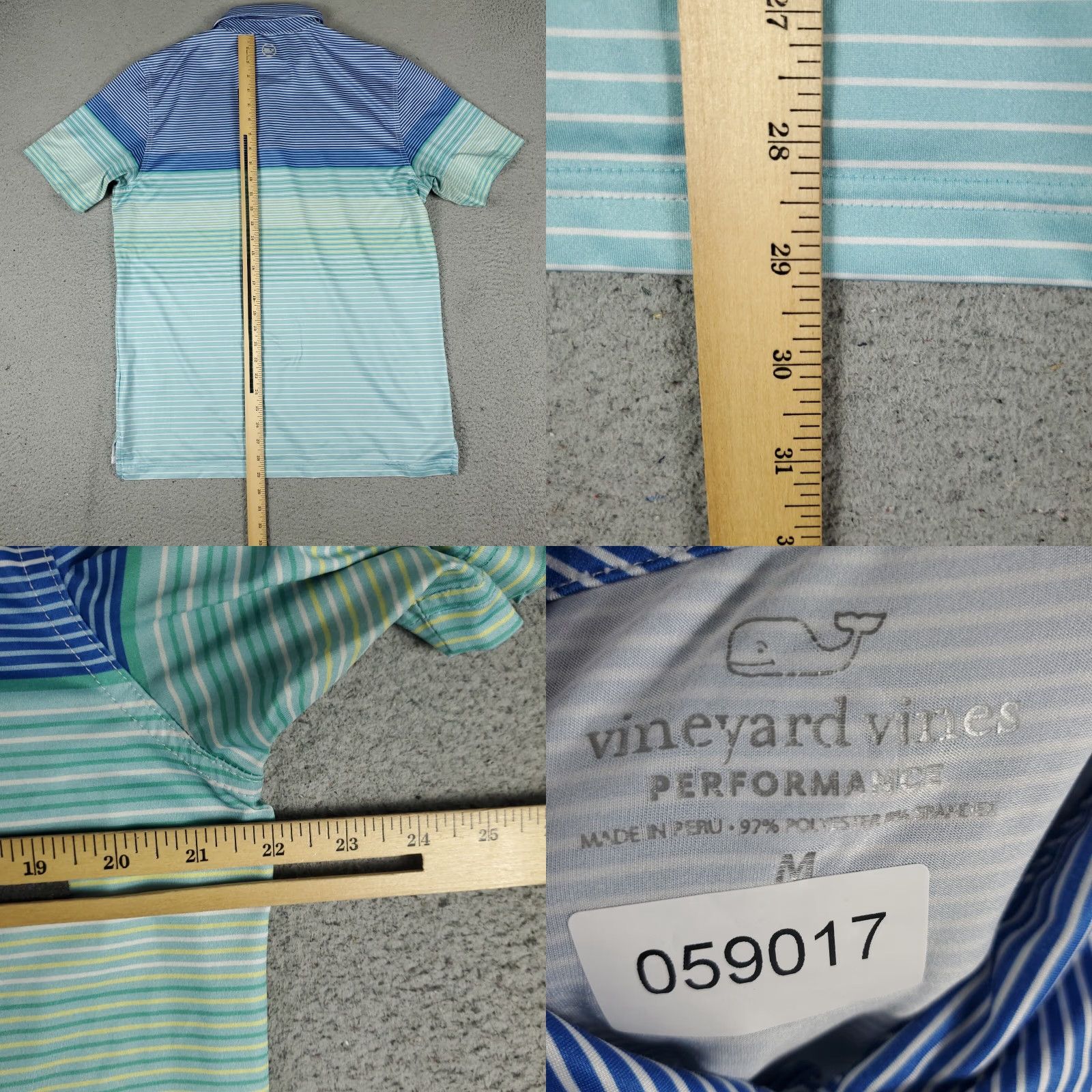 Vineyard Vines Vineyard Vines Polo Shirt Mens M Blue Striped Performance Golf Stained Size US M / EU 48-50 / 2 - 8 Thumbnail