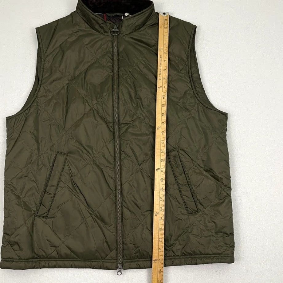 Barbour Barbour Finn Gilet Vest Mens XL Olive Green Quilted Corduroy Collar Full Zip VINTAGE? No Size US XL / EU 56 / 4 - 5 Thumbnail