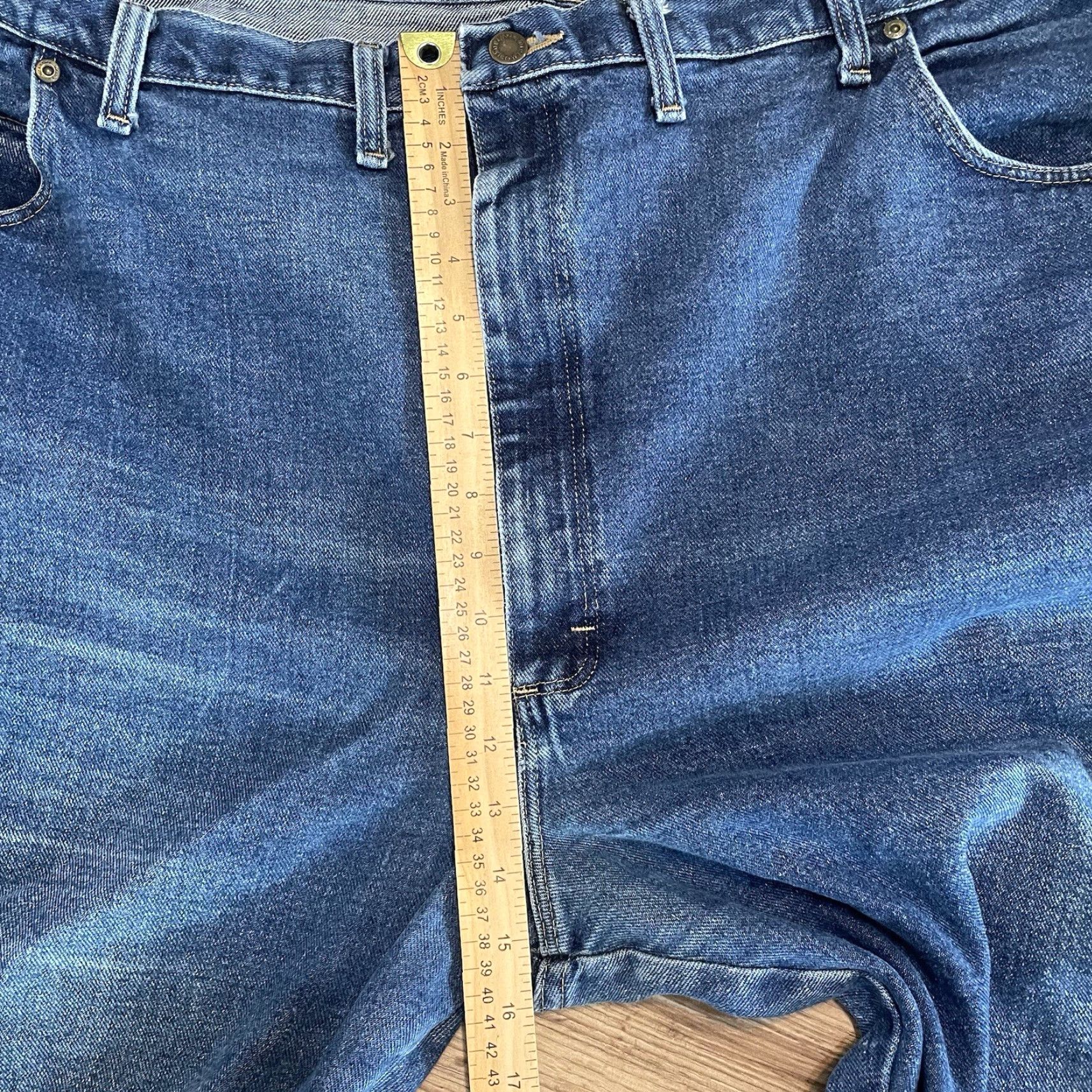 Wrangler Wrangler Rugged Wear Men's 50x30 Relaxed Fit Distressed Blue Denim Jeans Straight Cowboy Size US 34 / EU 50 - 5 Thumbnail