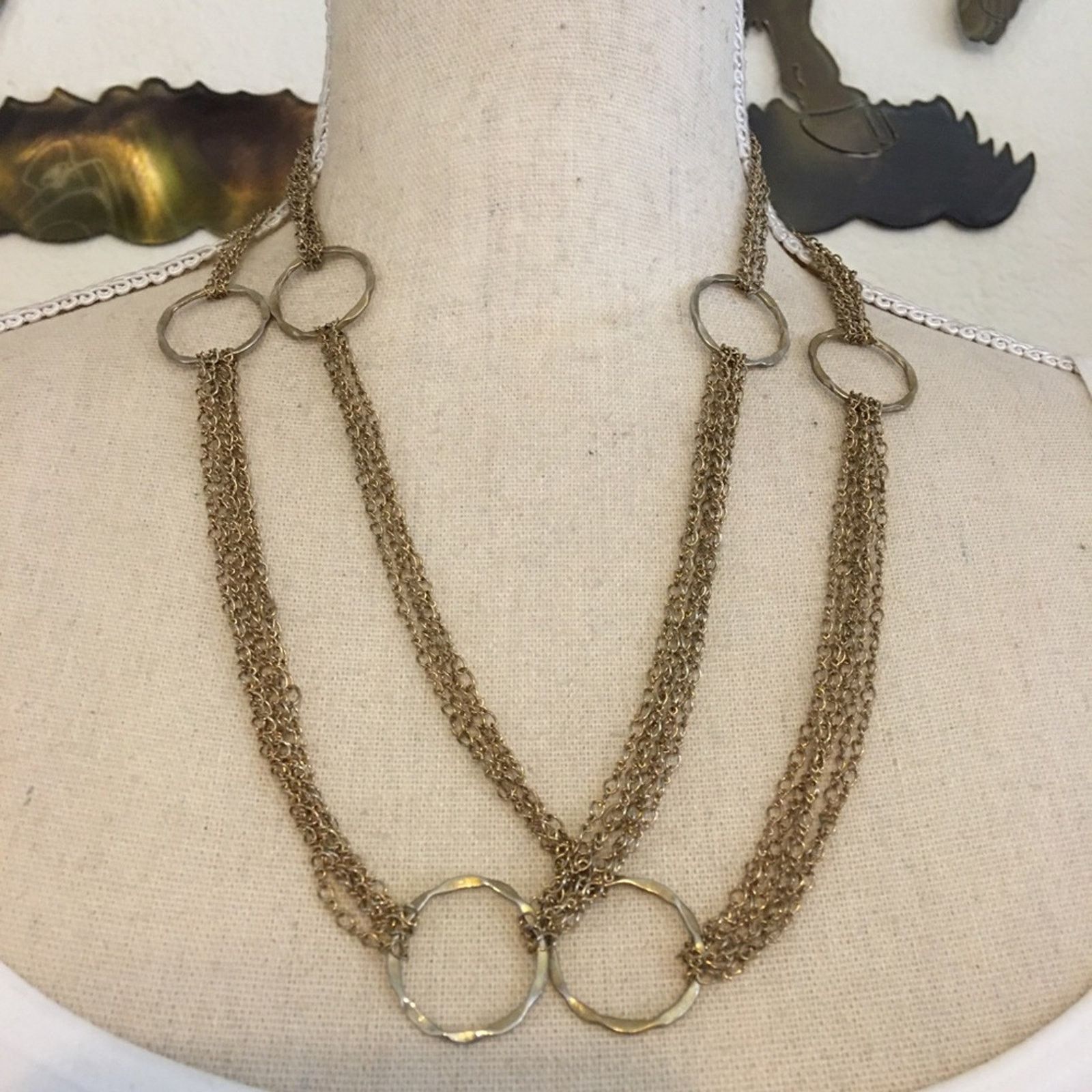 Vintage Vintage multi strand gold tone chain necklace Size ONE SIZE - 3 Thumbnail