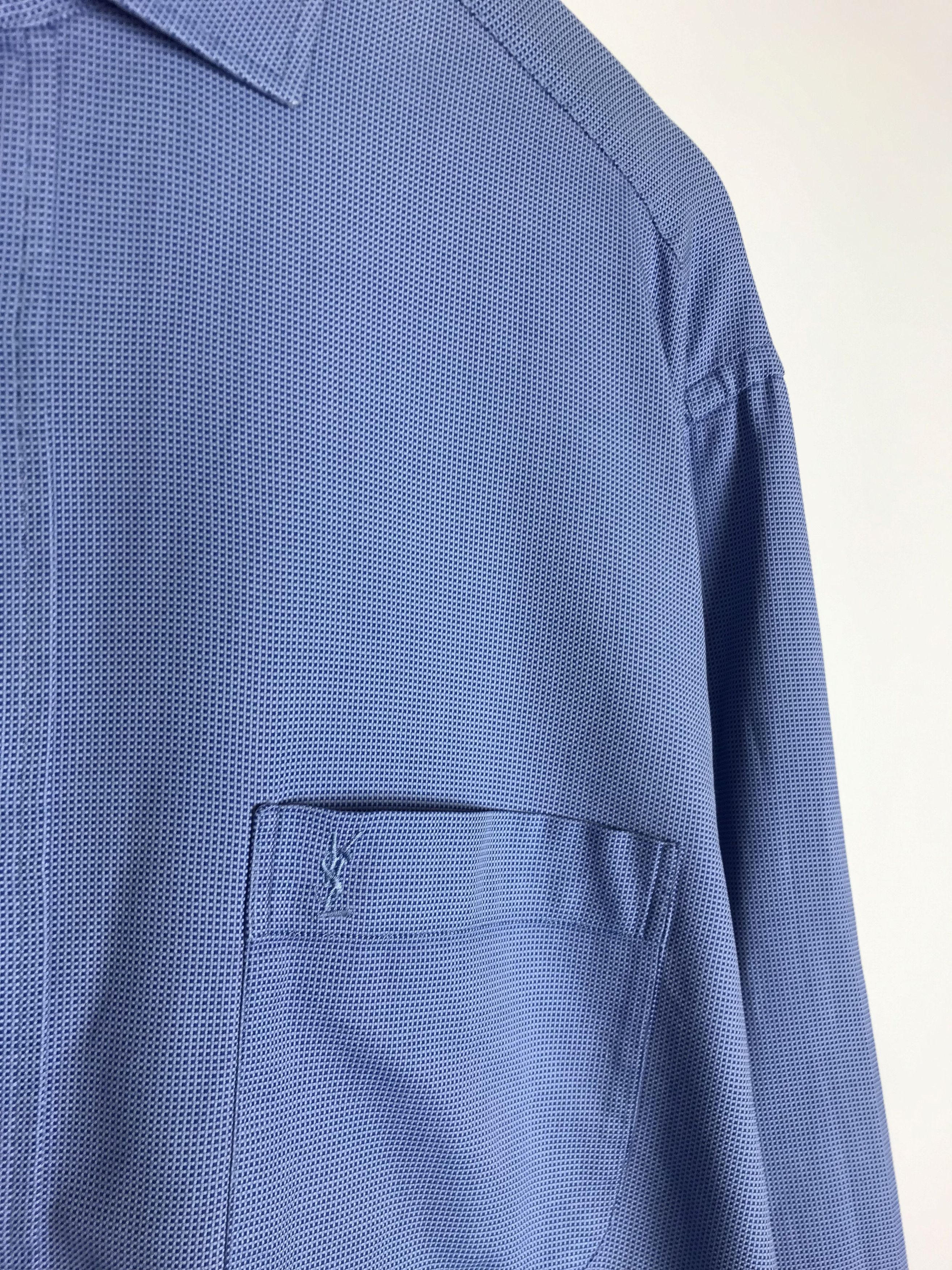 Yves Saint Laurent Yves Saint Laurent Shirt Blue Check YSL size 43 (XL) Size US XL / EU 56 / 4 - 2 Thumbnail