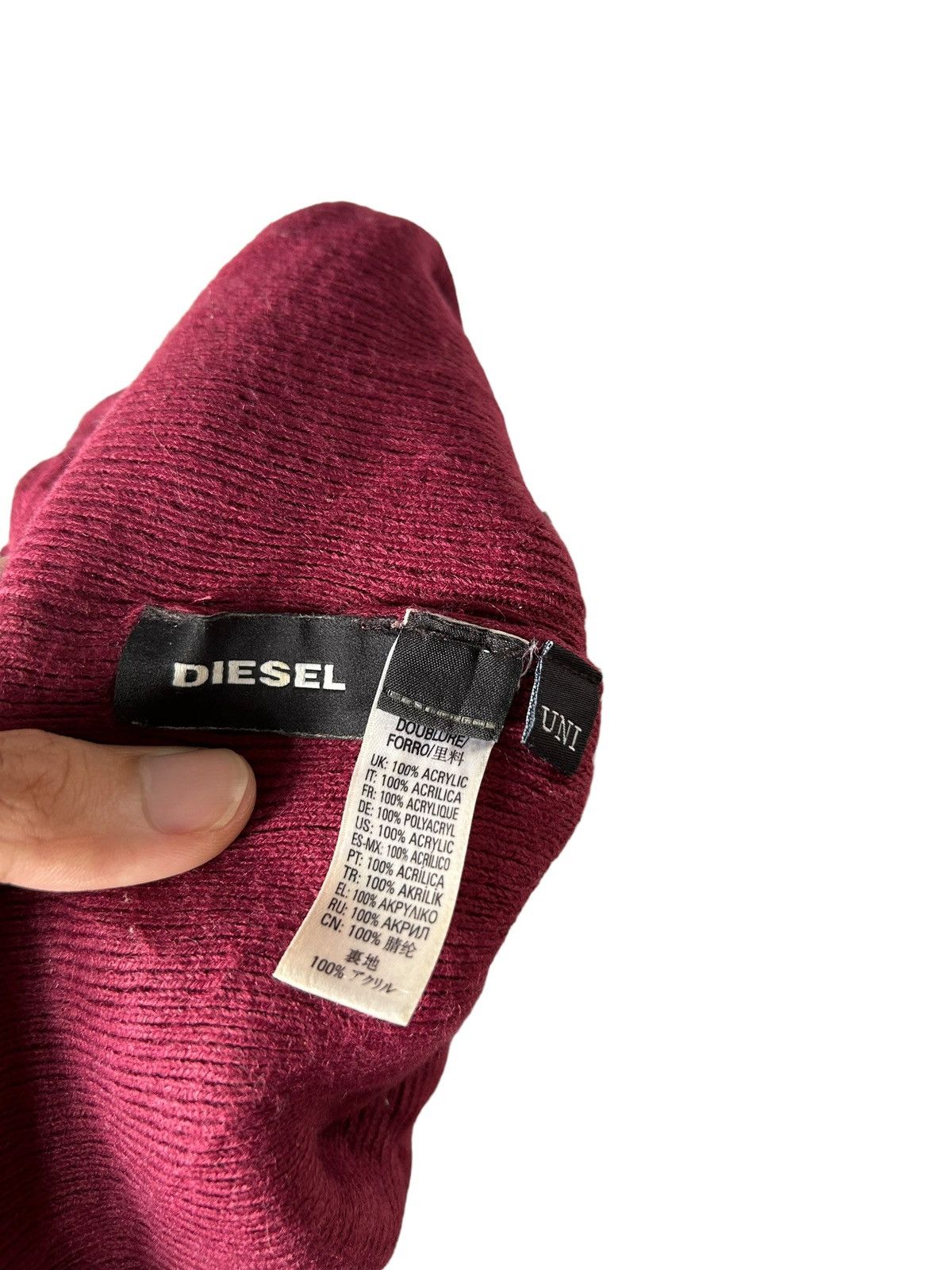 14th Addiction × Diesel × Japanese Brand Diesel Mohawk Punk Bondage Logo Beanie Hats Size ONE SIZE - 4 Thumbnail