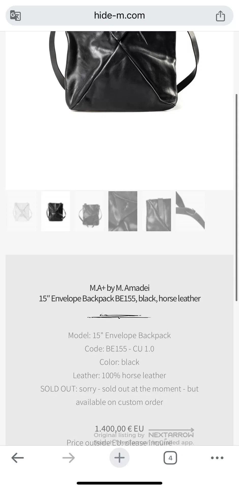Ma+ Maurizio Amadei MA+ Horse Leather Envelope Bag. Size ONE SIZE - 2 Thumbnail