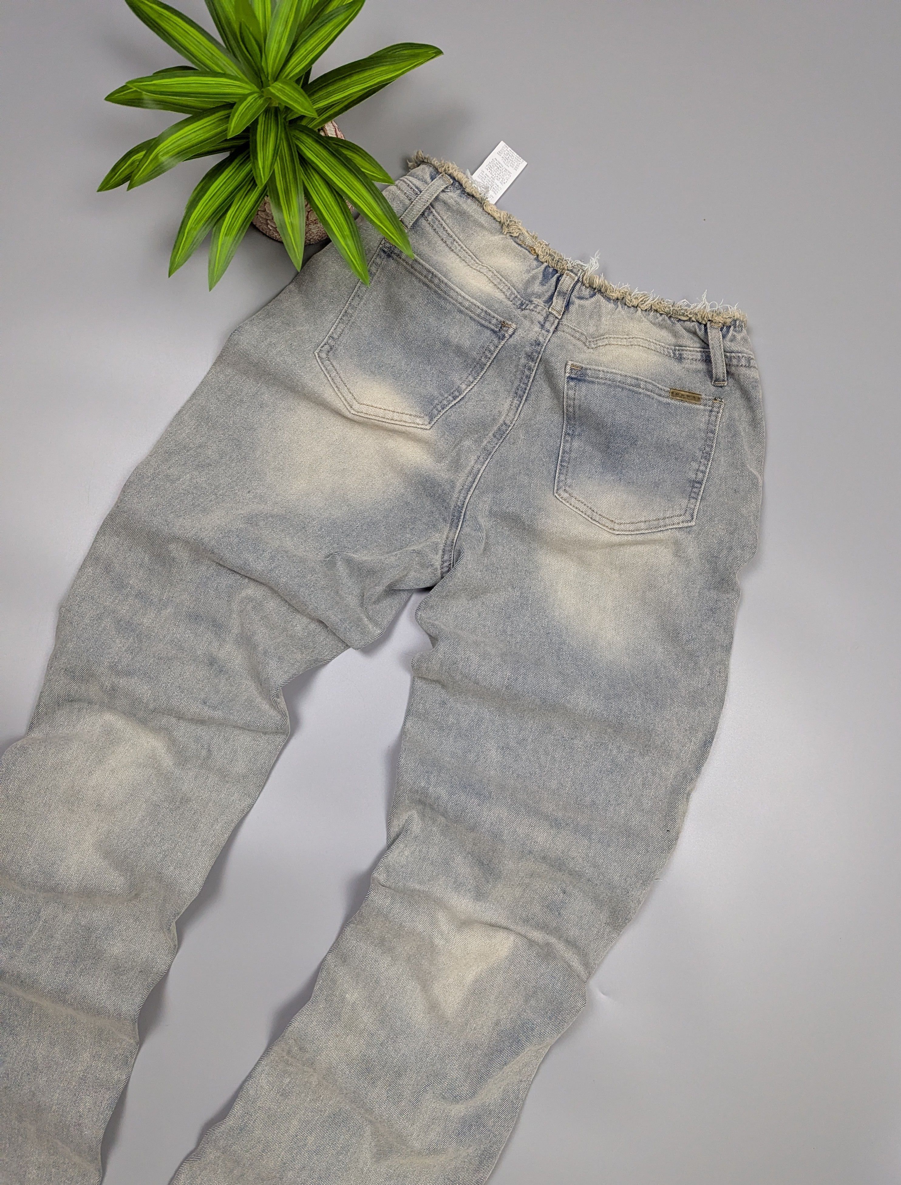 Japanese Brand SUMWON Vintage Y2K Distressed Gray Ripped Avant-Garde Jeans Size 28" / US 6 / IT 42 - 13 Thumbnail